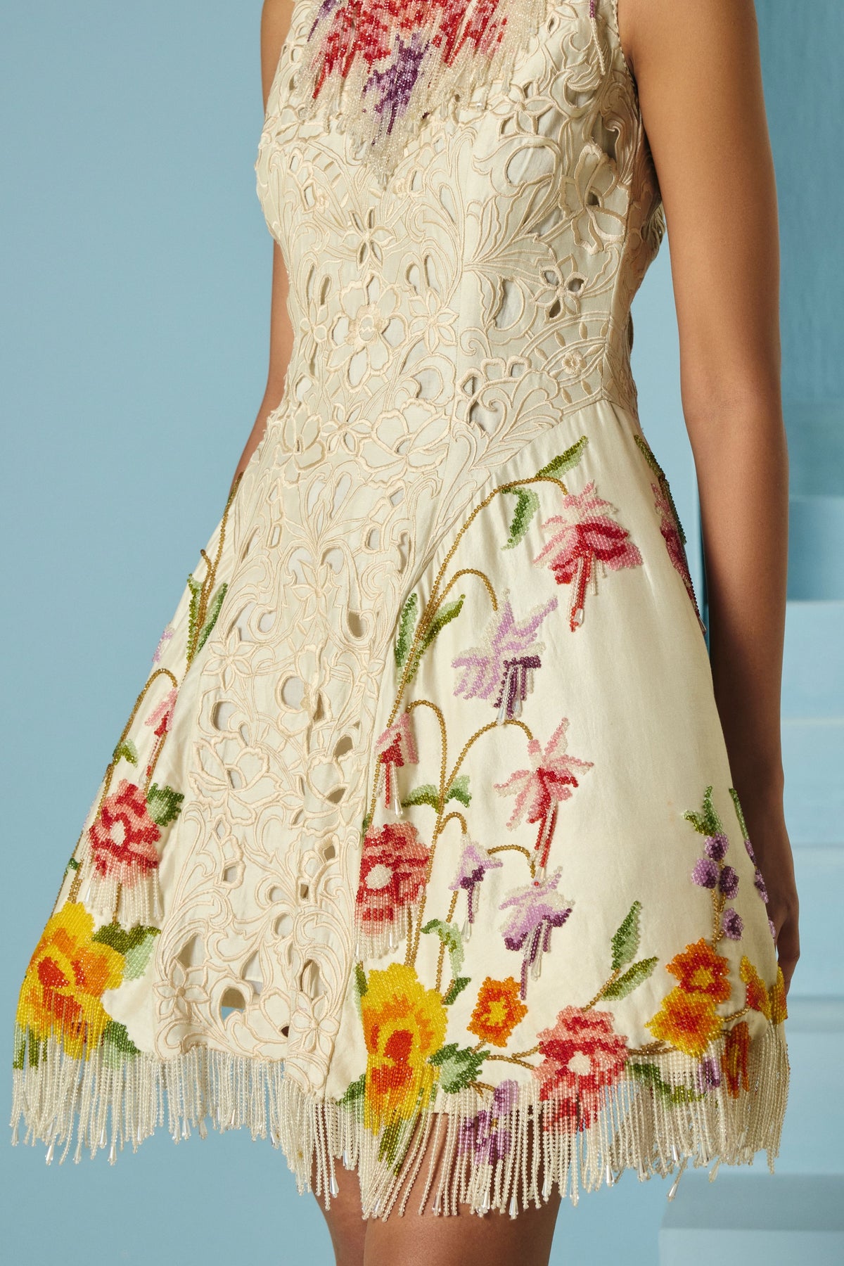 Ivory Cutwork Panelled Dress