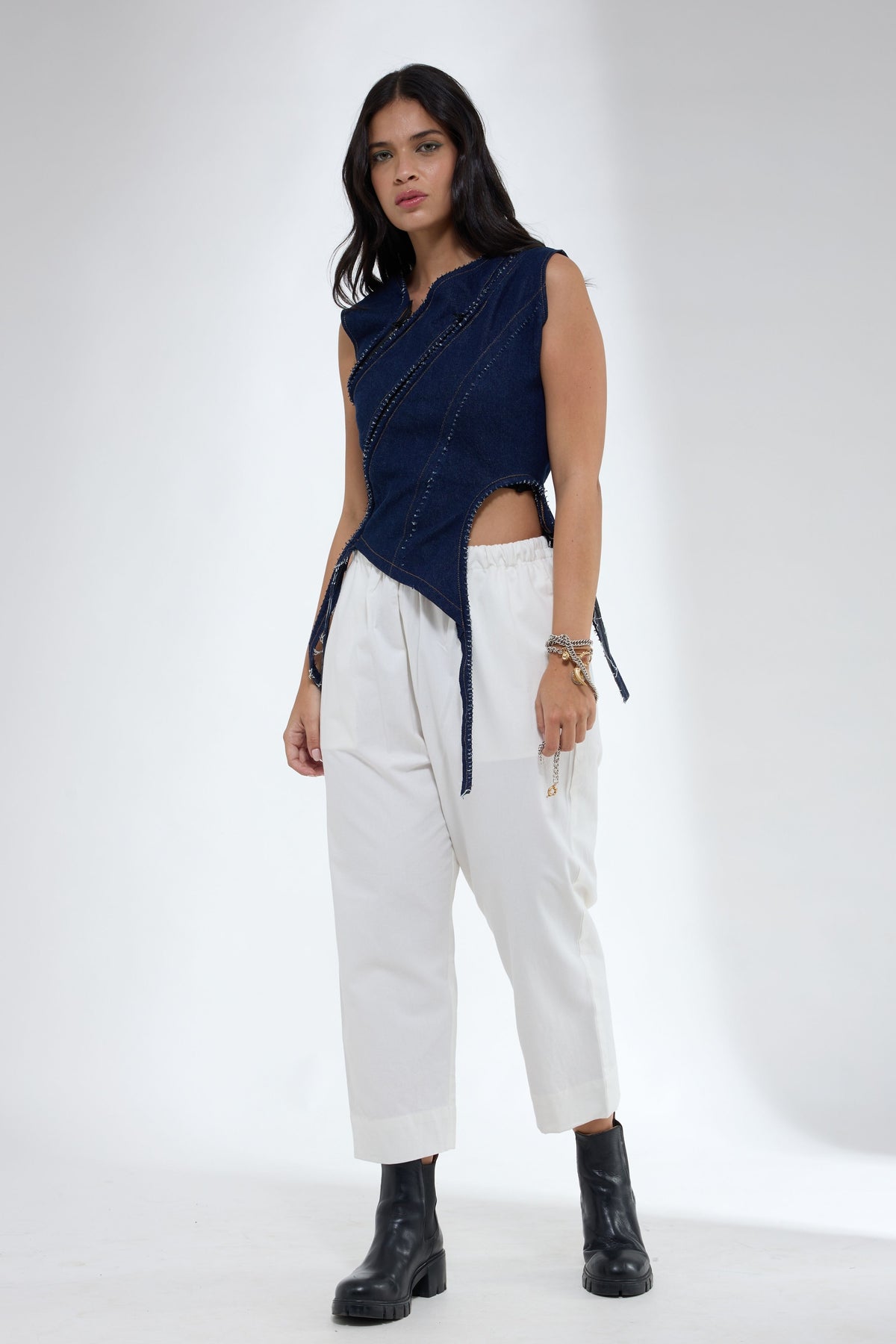 Double Zip Crop Top