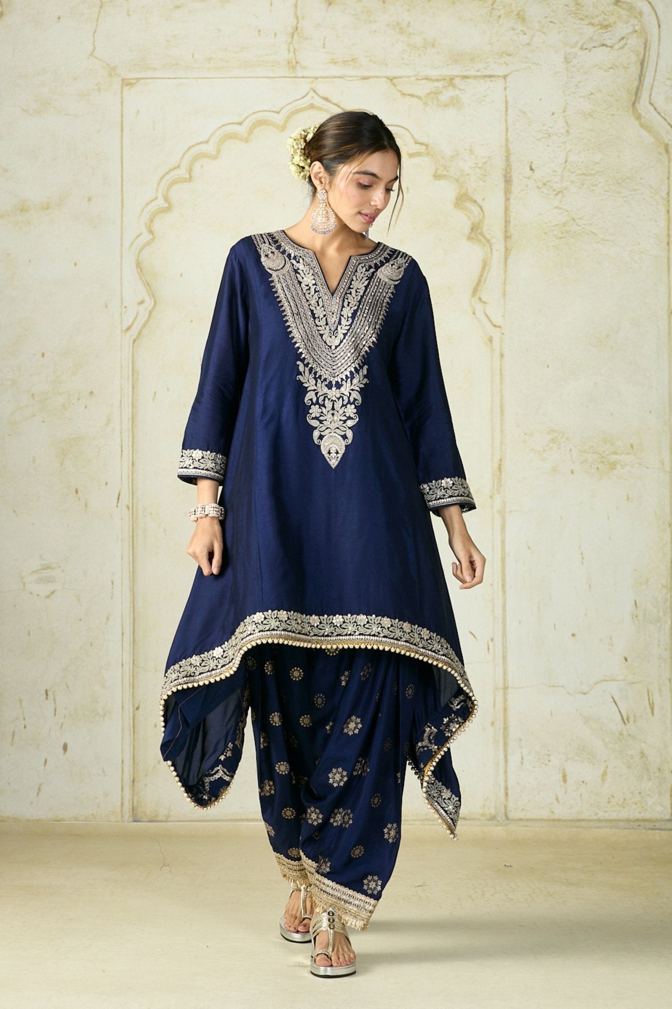 Navy Nadia Farshi Set - Gopi Vaid - Elahe