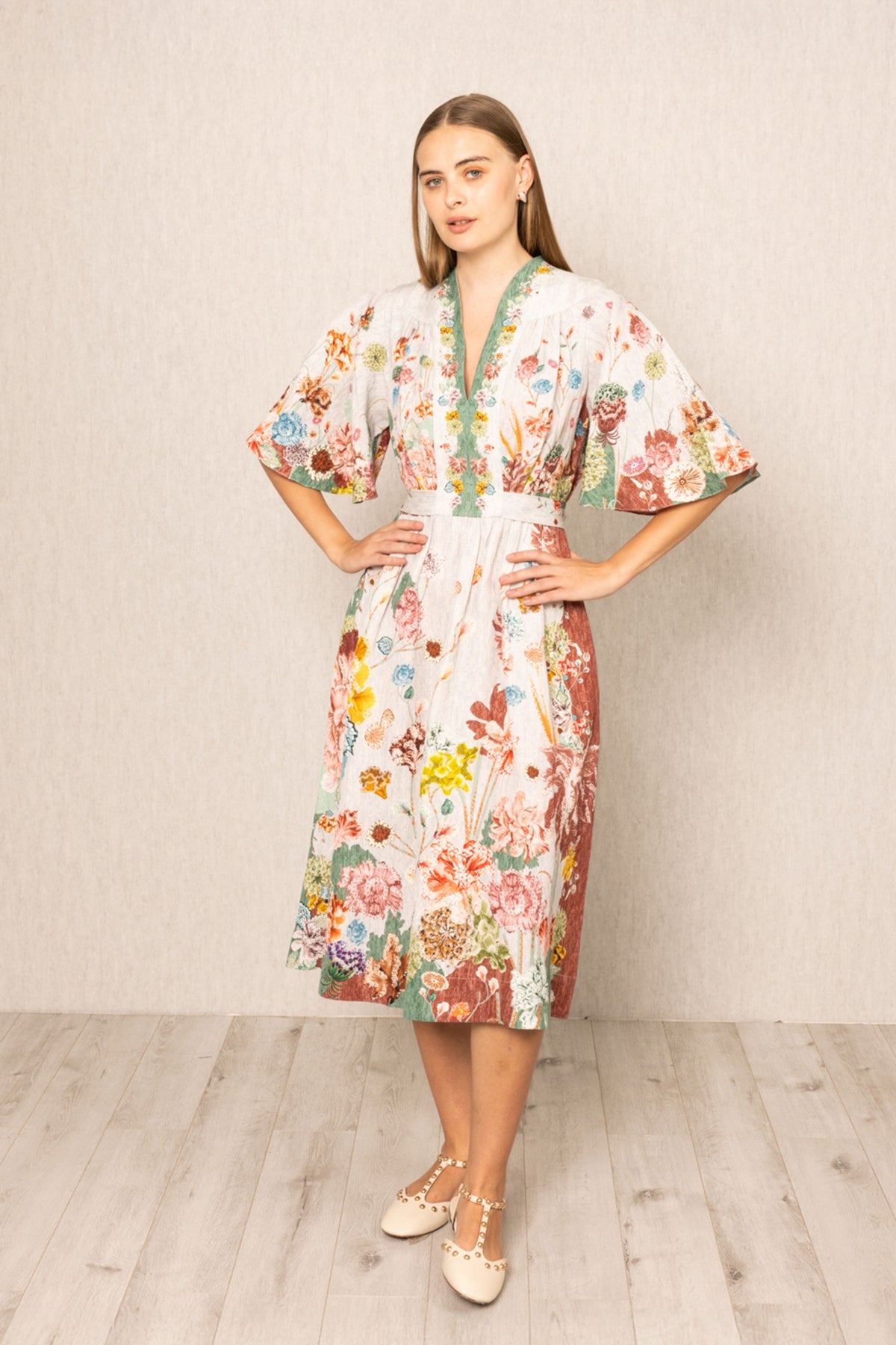 Capri Flared Sleeve Dress