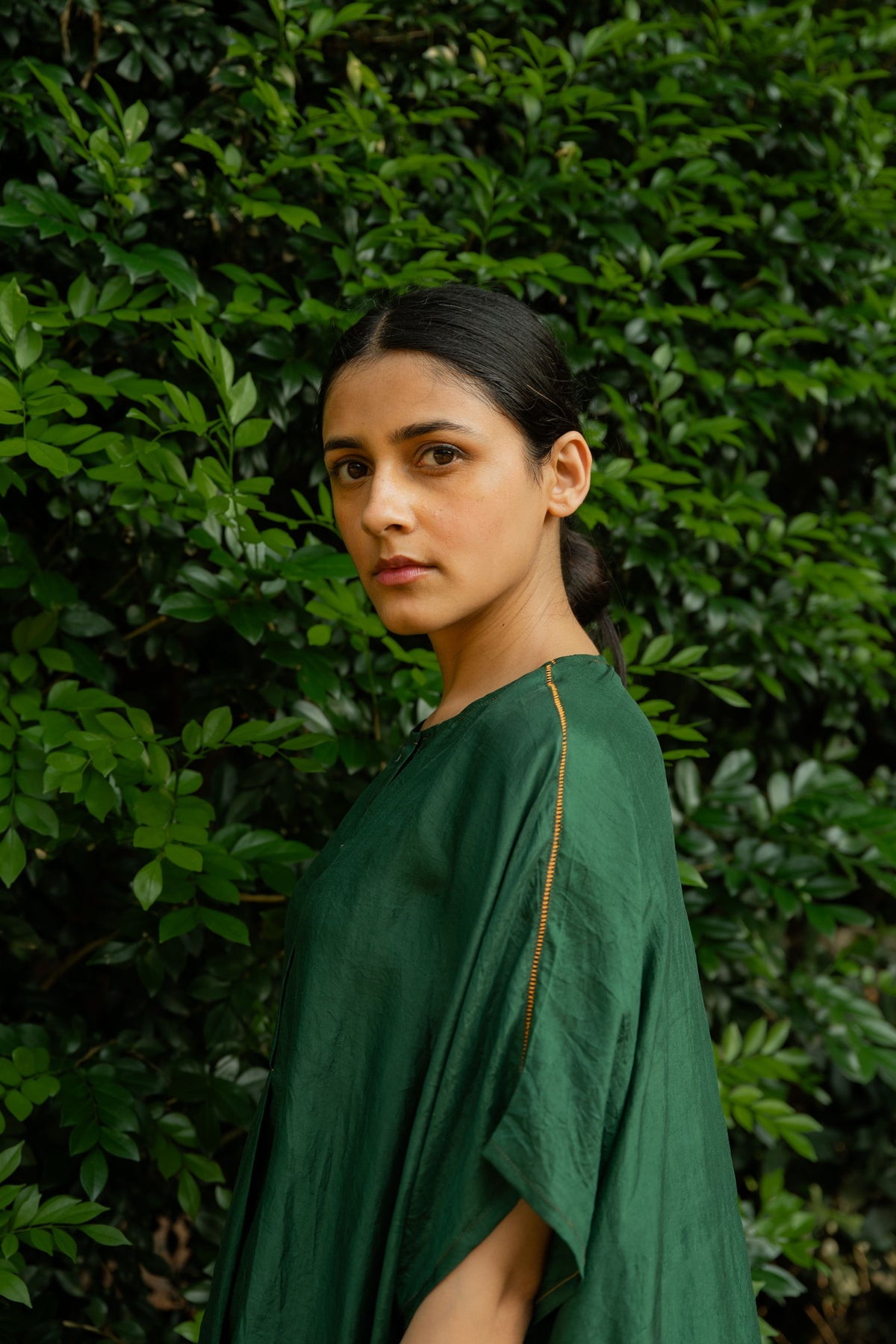 Forest Green Pleated Kaftan