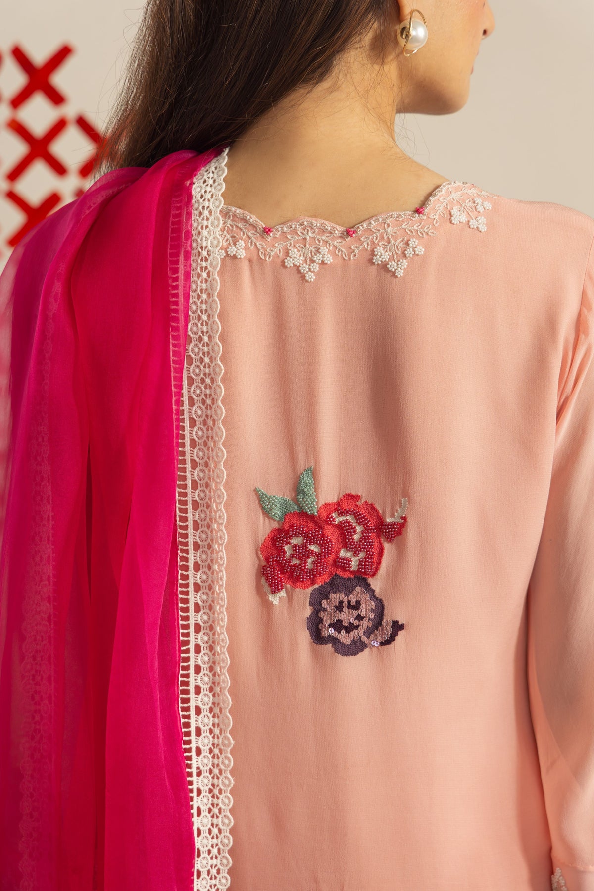Peach Rose Kurta Set