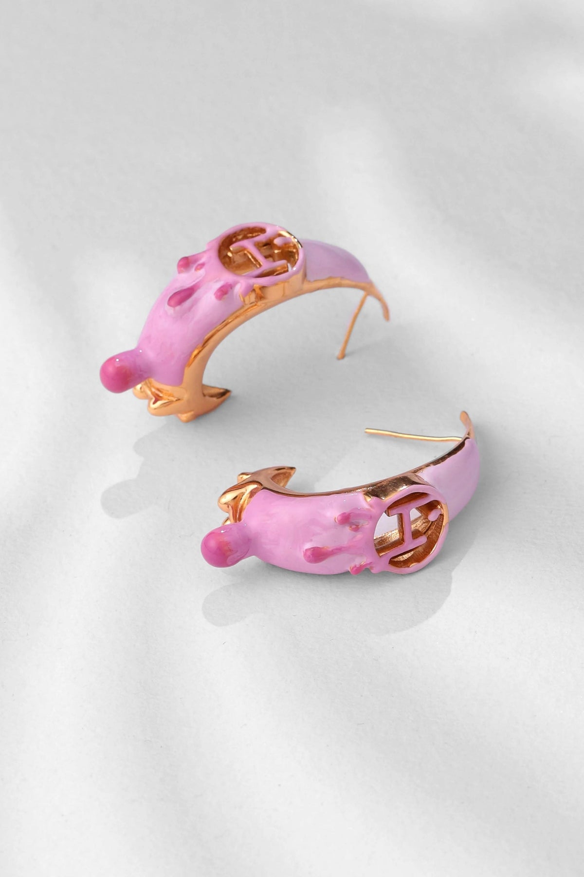 Mini Earrings in Dual Tone Pink