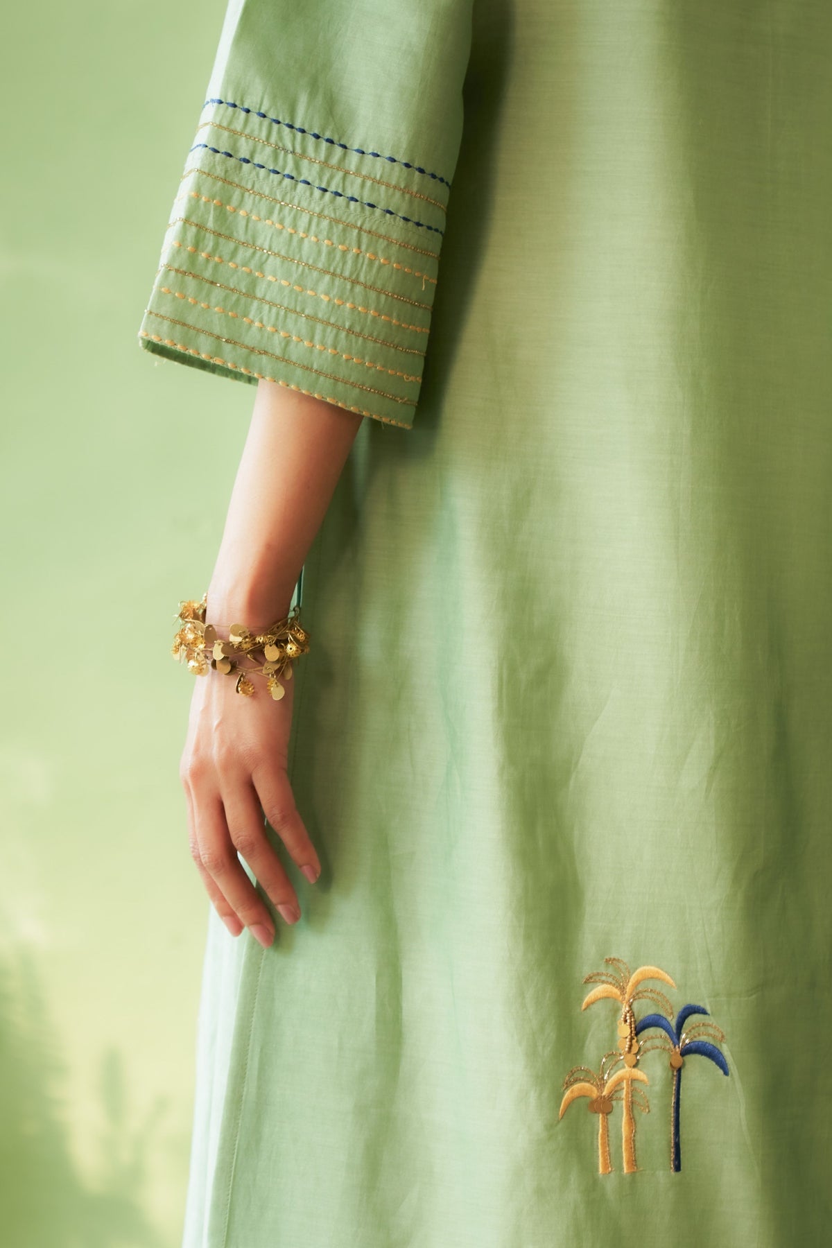 Palm Motif Kurta Set