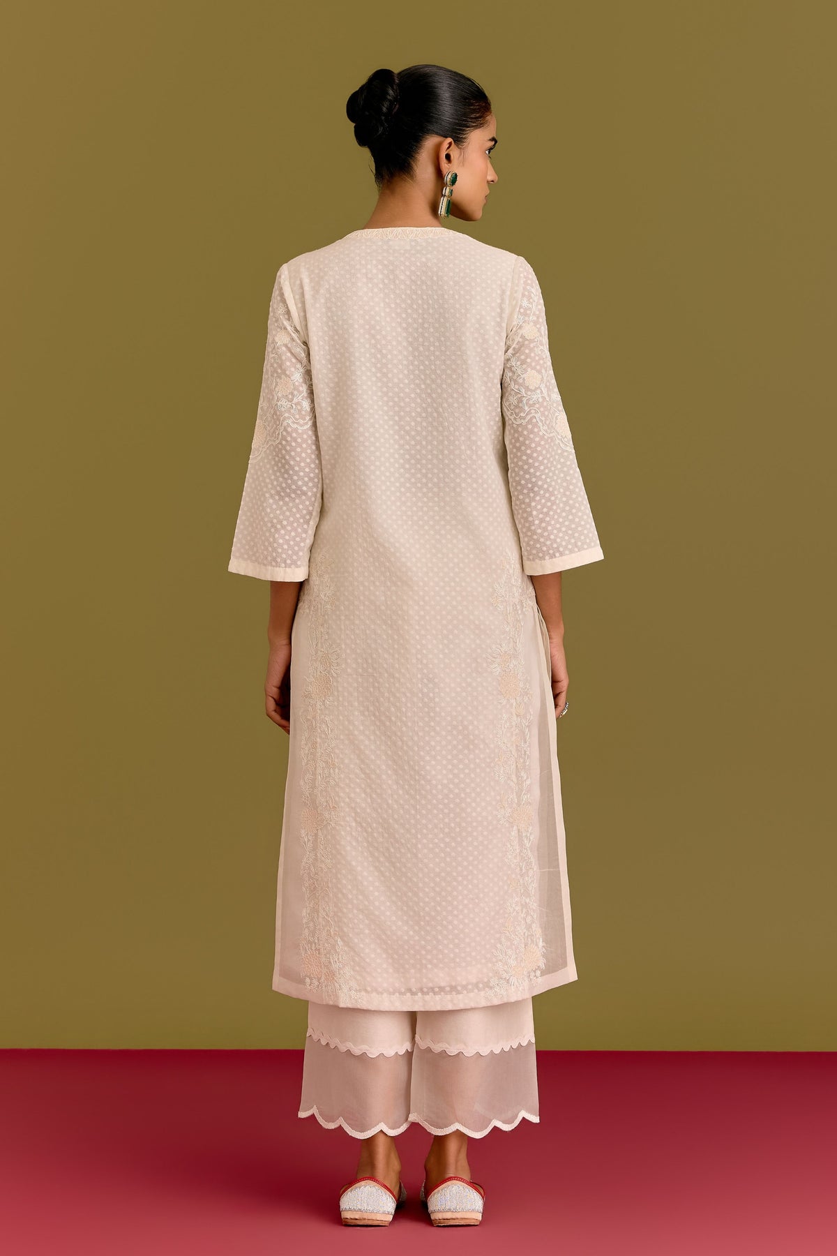 Ivory Woven Kurta Set