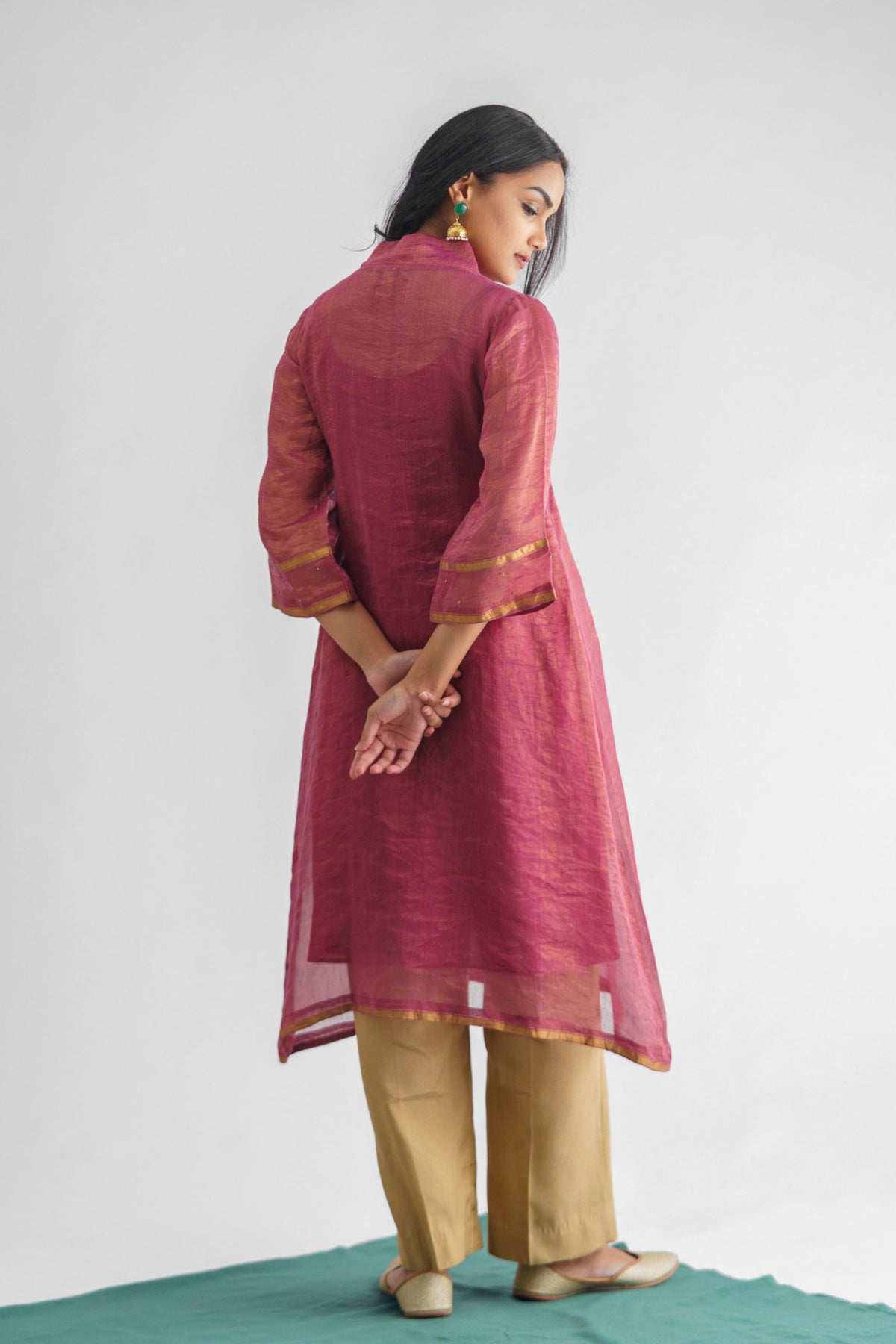 Plum Zari Stripe Kurta