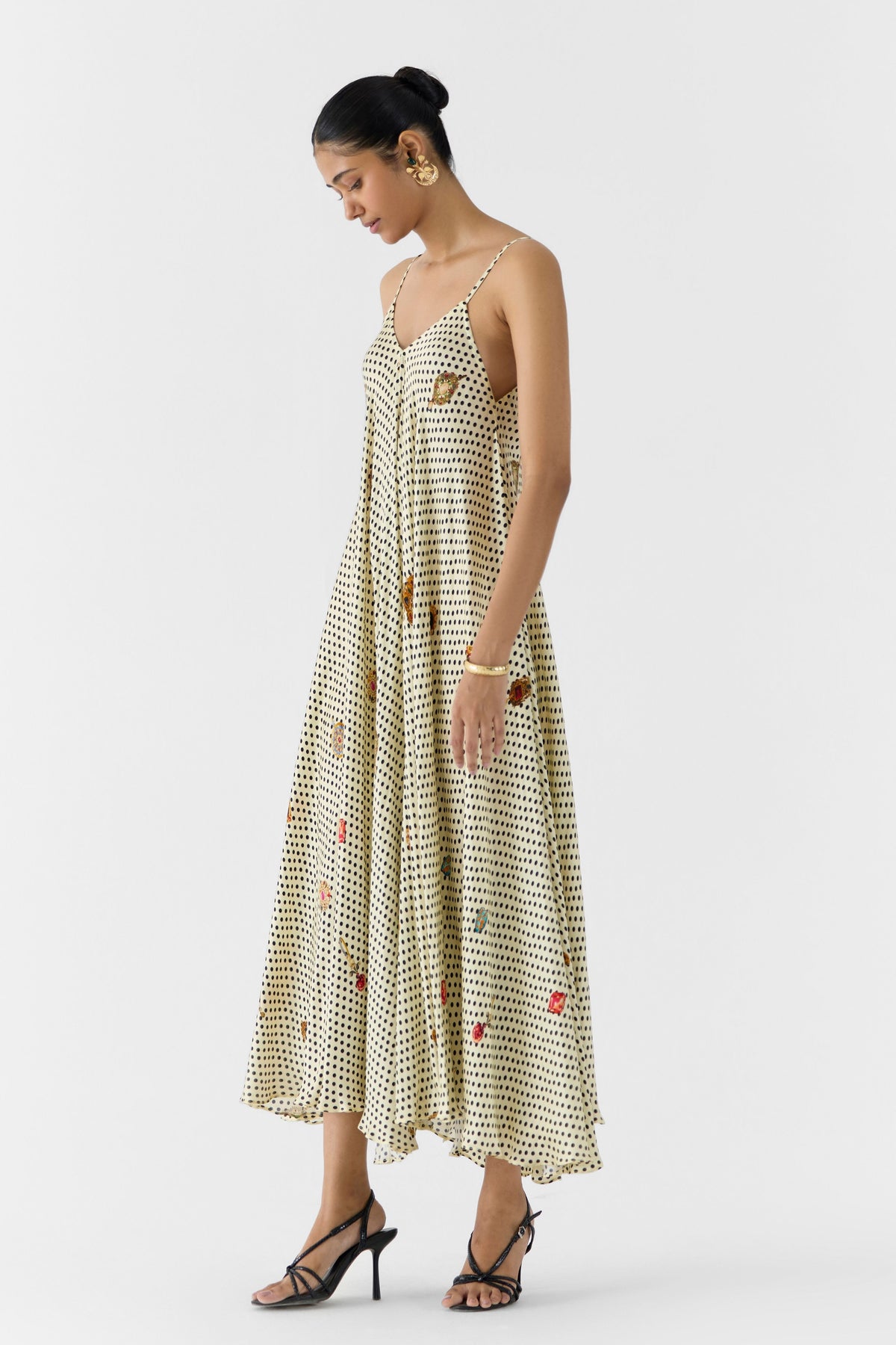 Pearl Polka Dot Strappy Dress