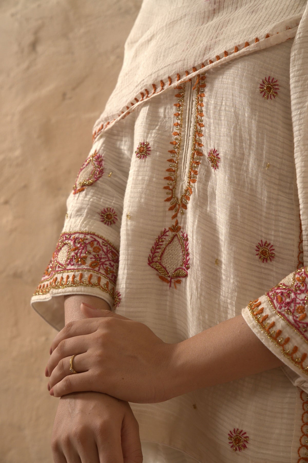 White Chikankari Sharara Set
