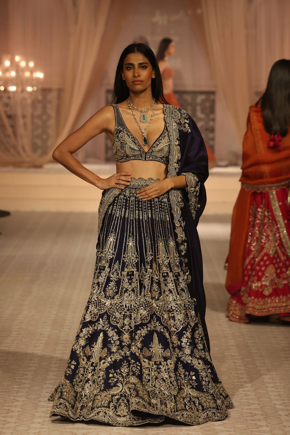 Mor Lehenga Set