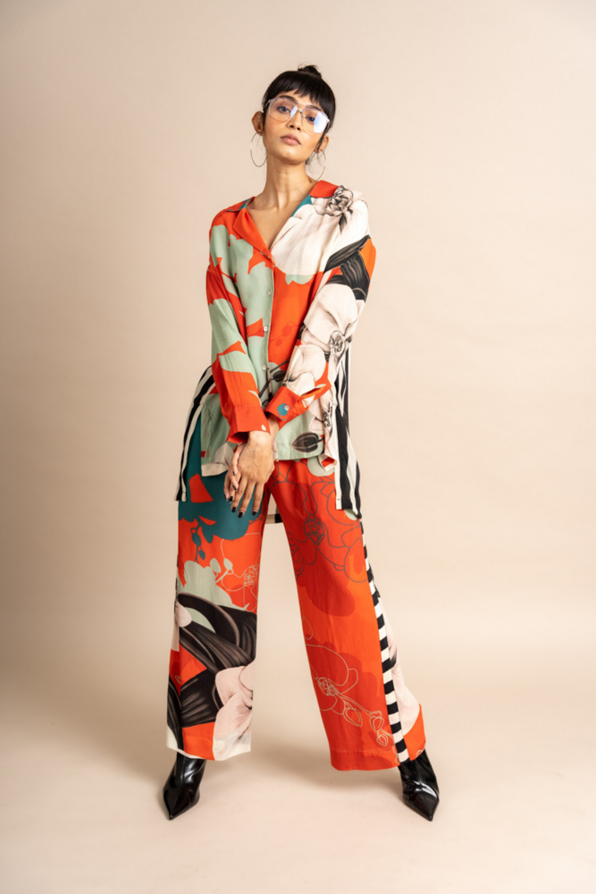 Tangerine Shirt With Pyjama