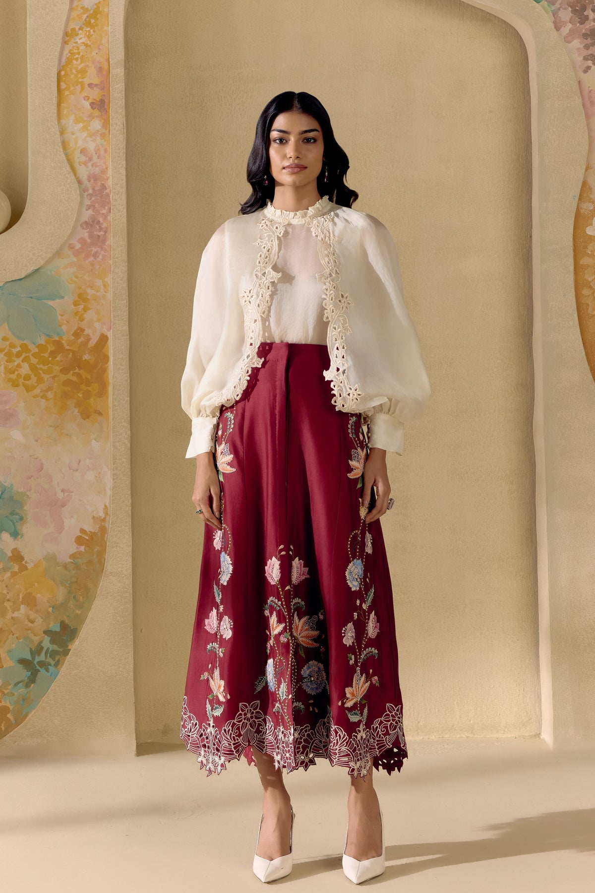 Ruby Fleur Button-Down Skirt