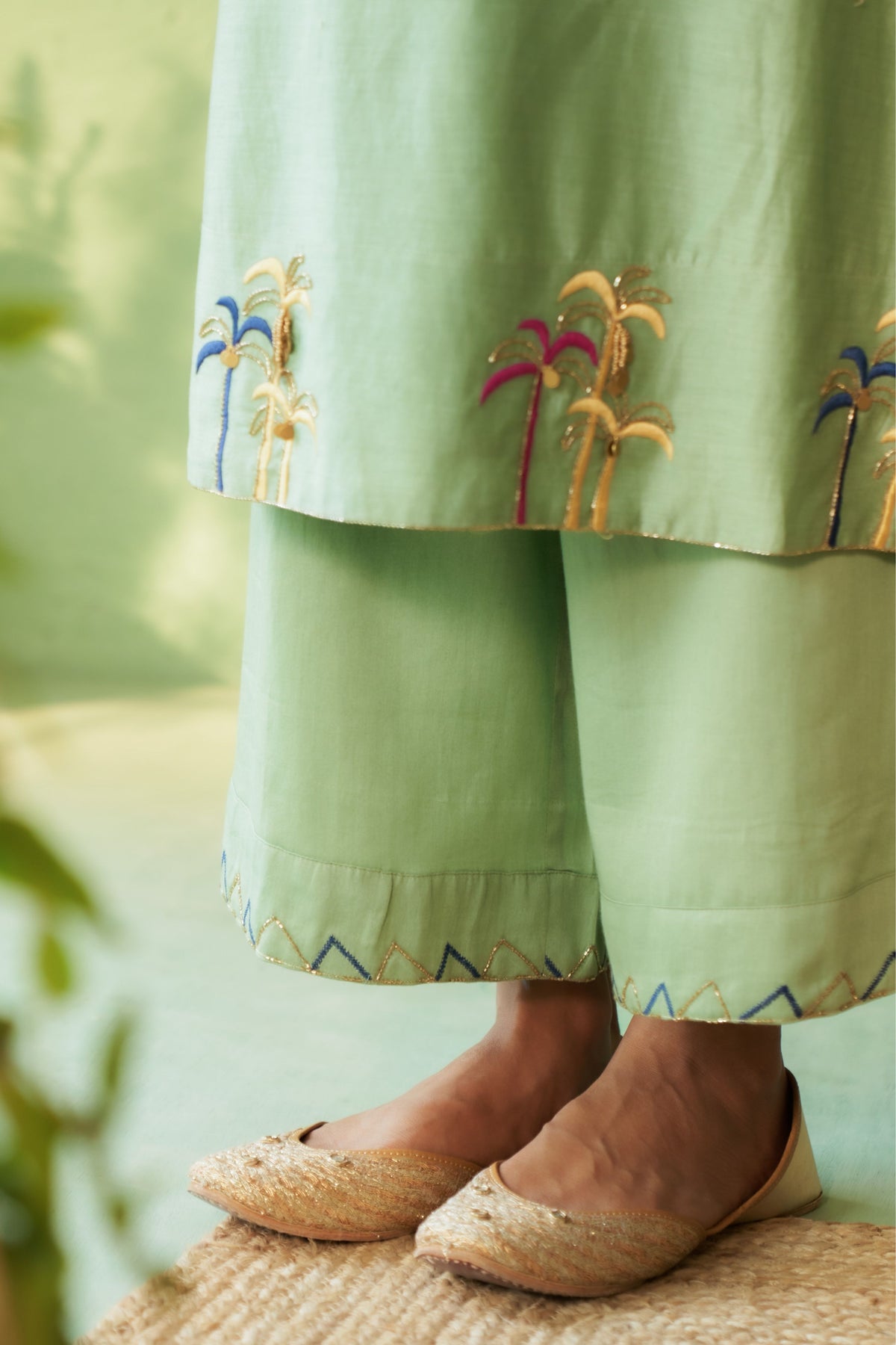 Palm Motif Kurta Set