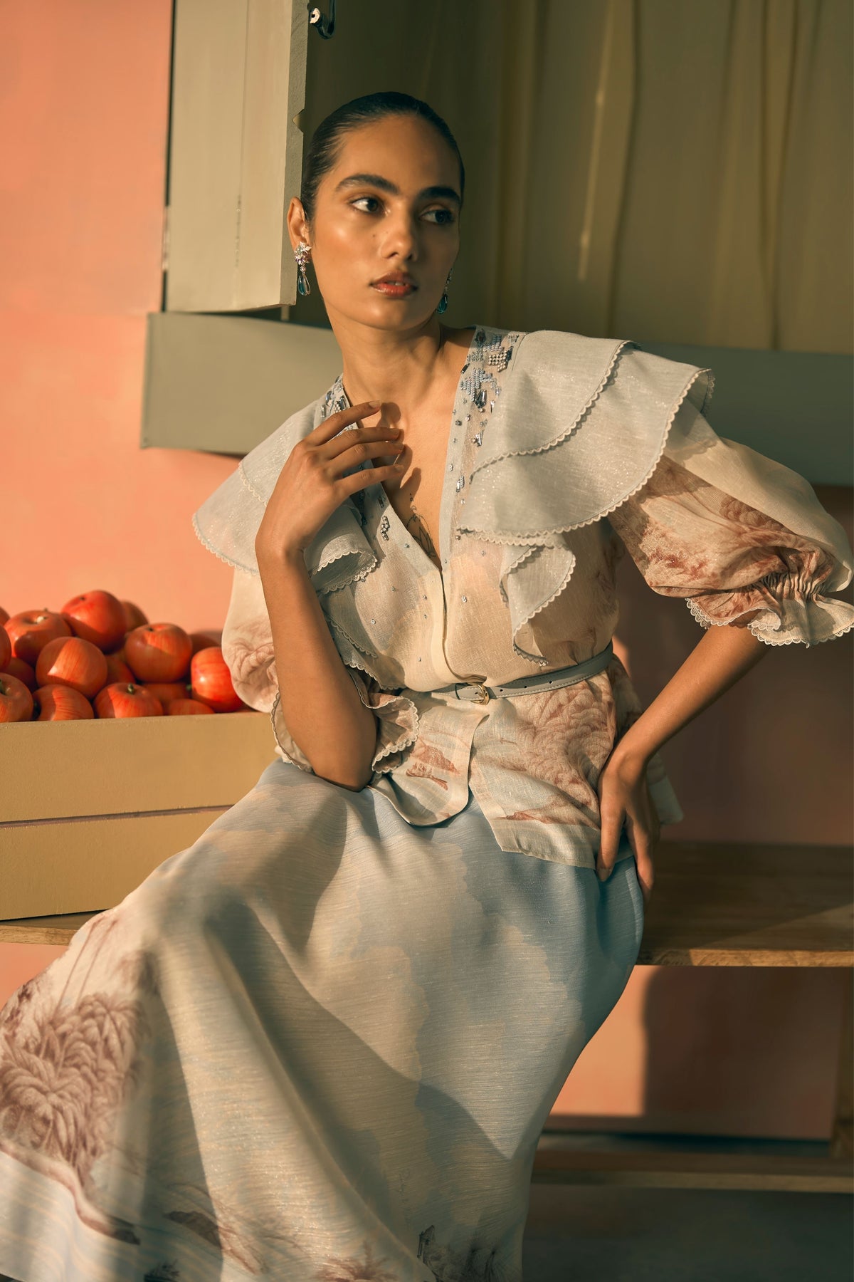 Porto Delft Bloom Skirt Set