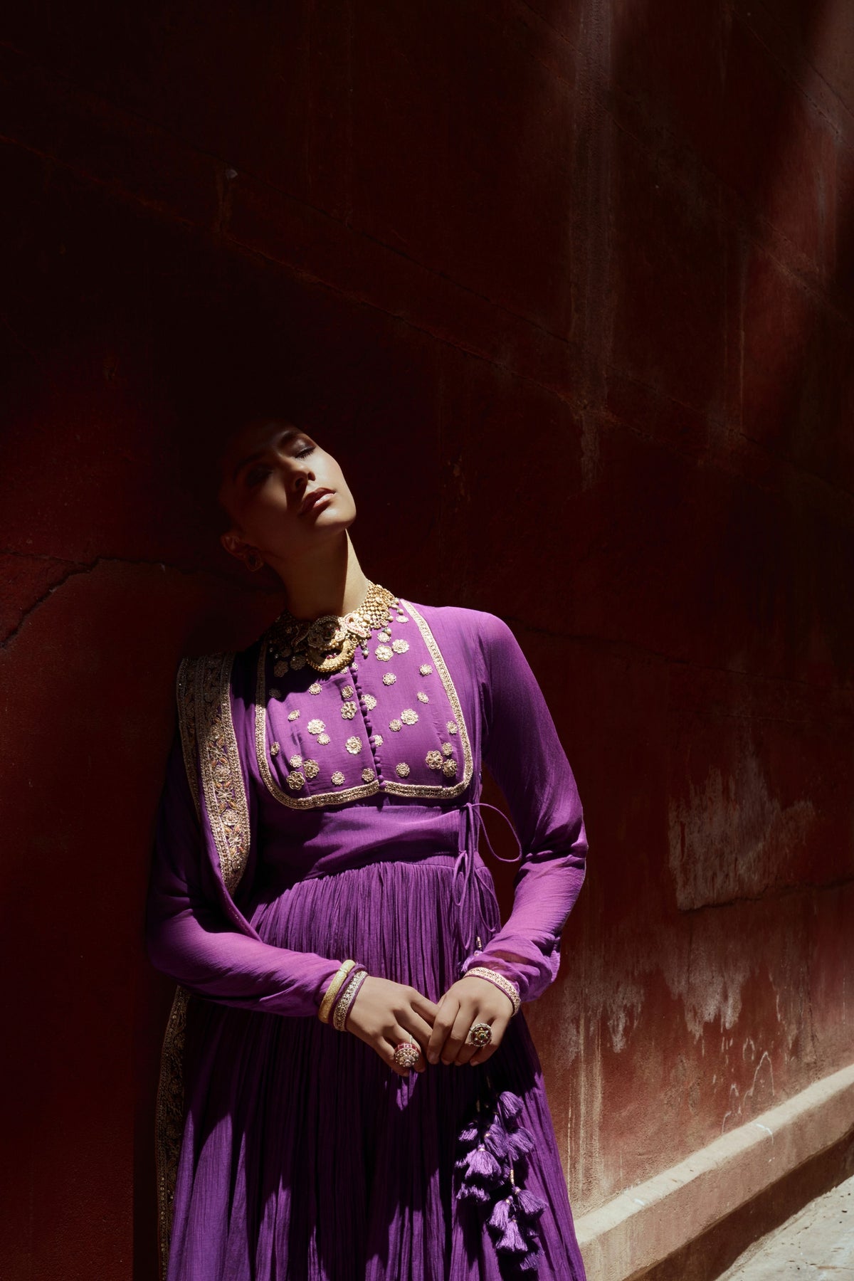 Jamuni Chanderi Anarkali Set