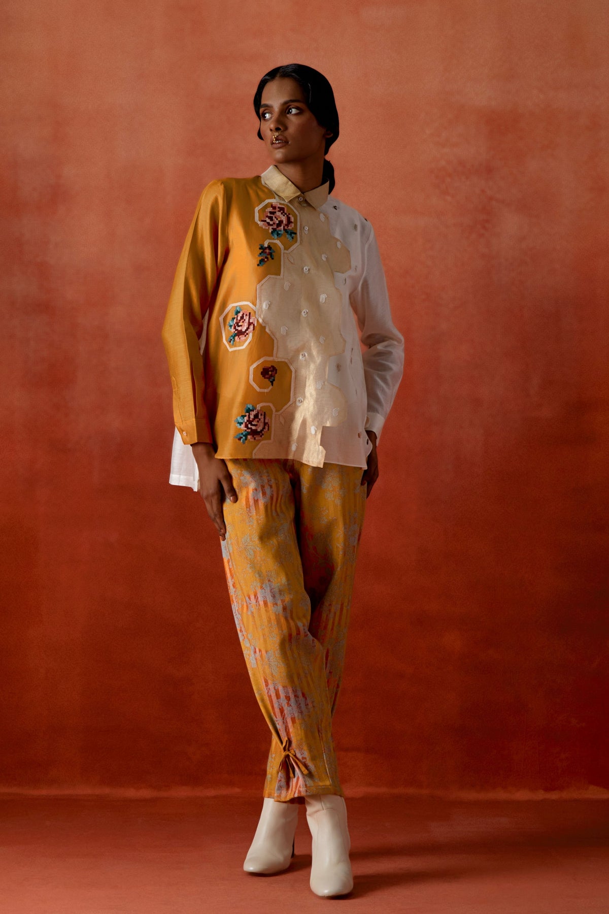 Tri-color Denim Co-ord Set