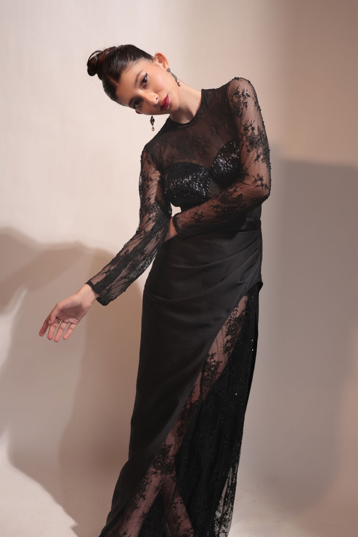 Noire Draped Skirt Set