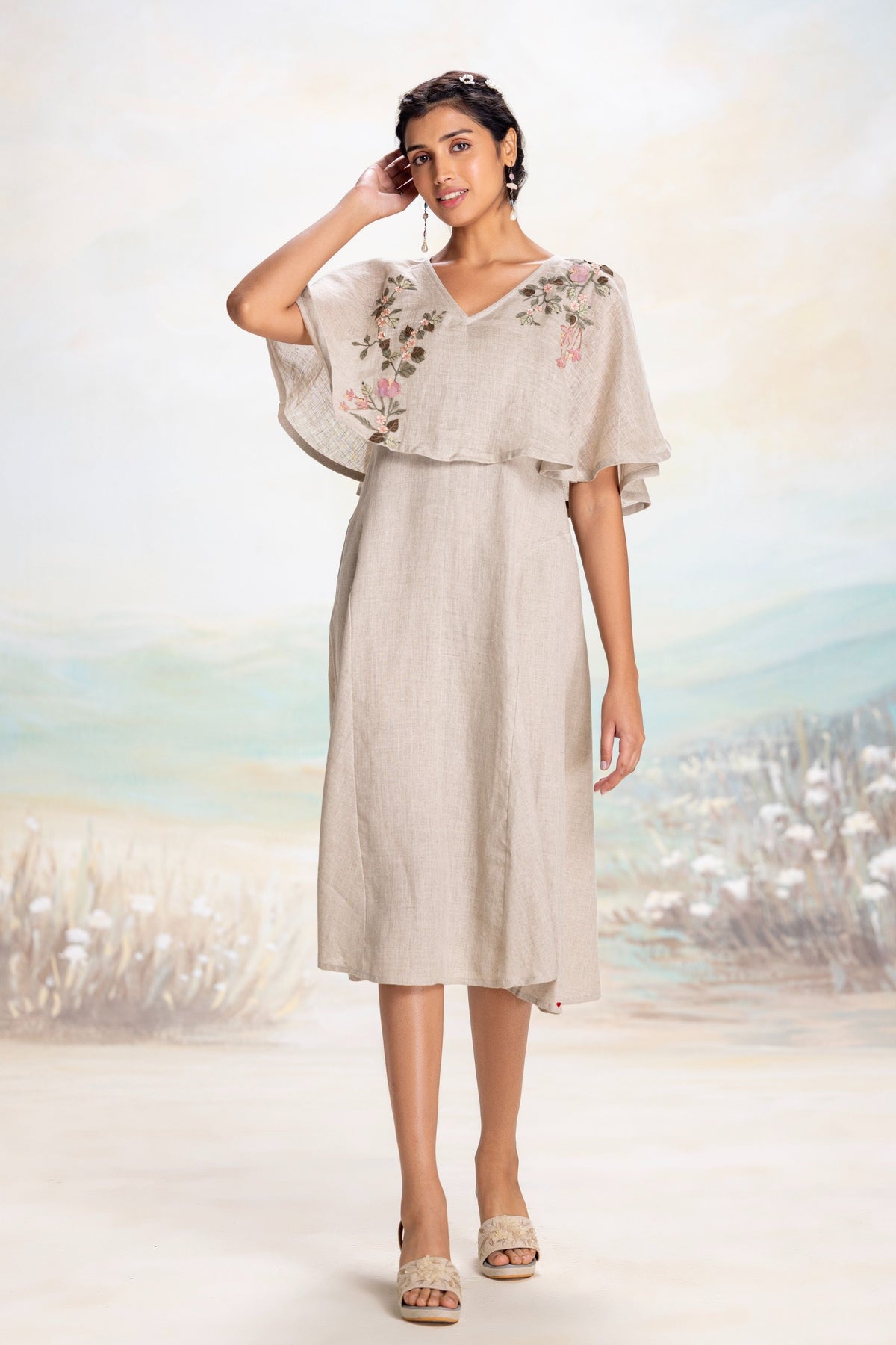 Tsukiyama Cape Natural Dress