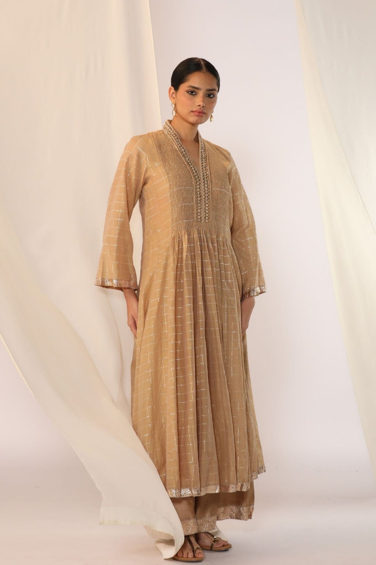 Champagne Mist Embroidery Kurta