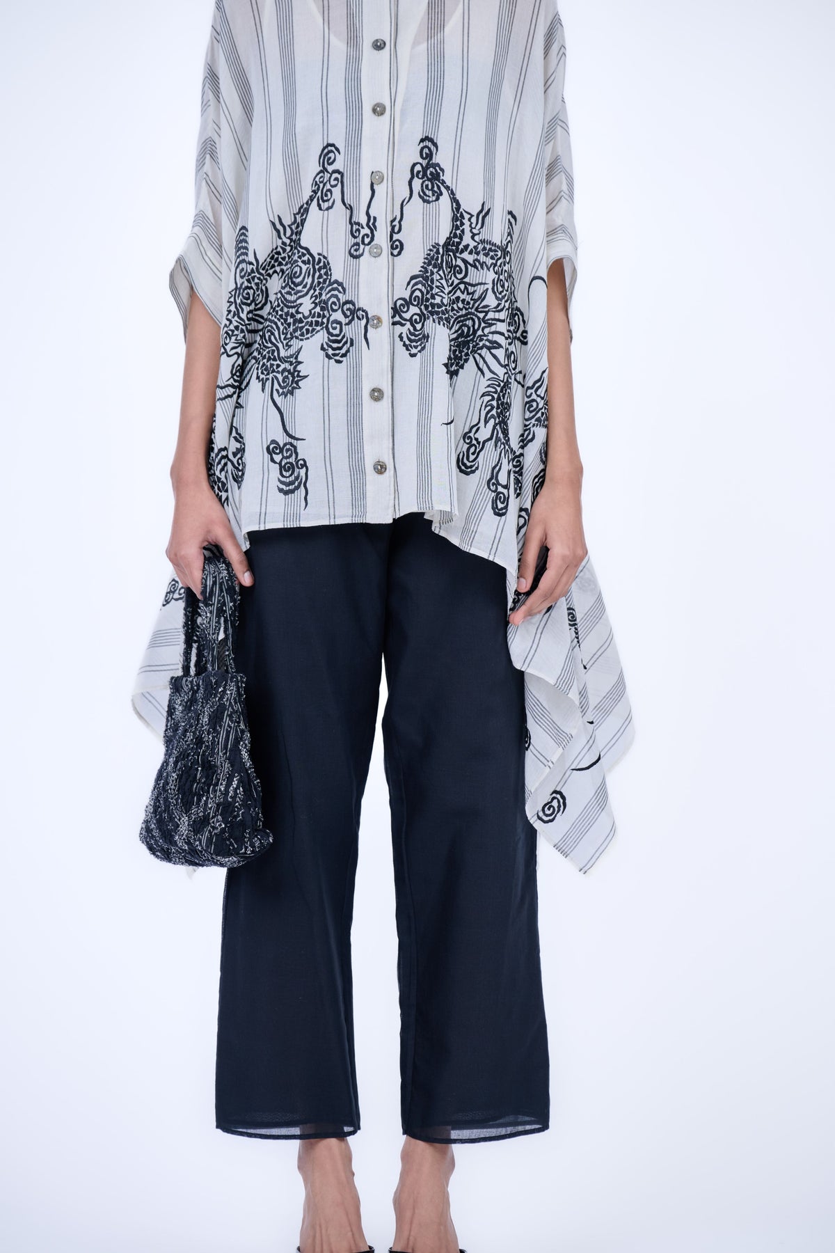 Threadwork Shirt in Ecru