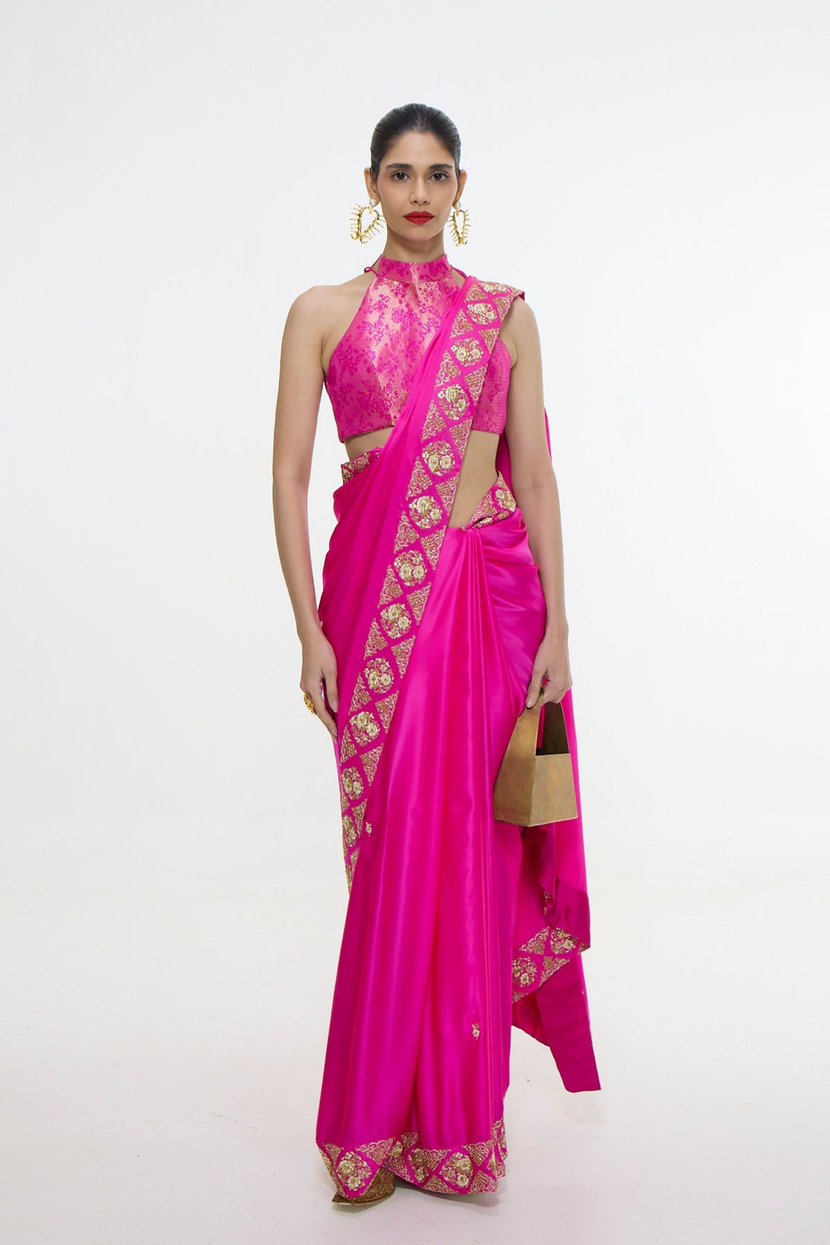 Pink Mashroo Silk Saree