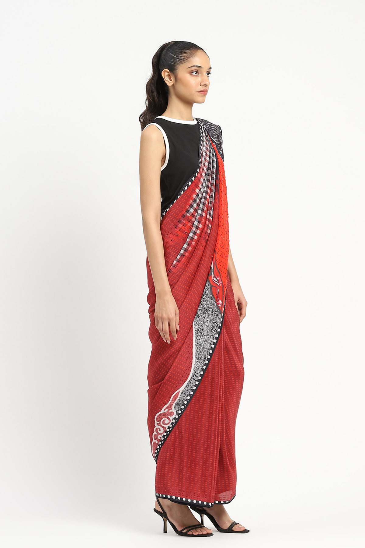 Whirl Interrupted Embellished Saree