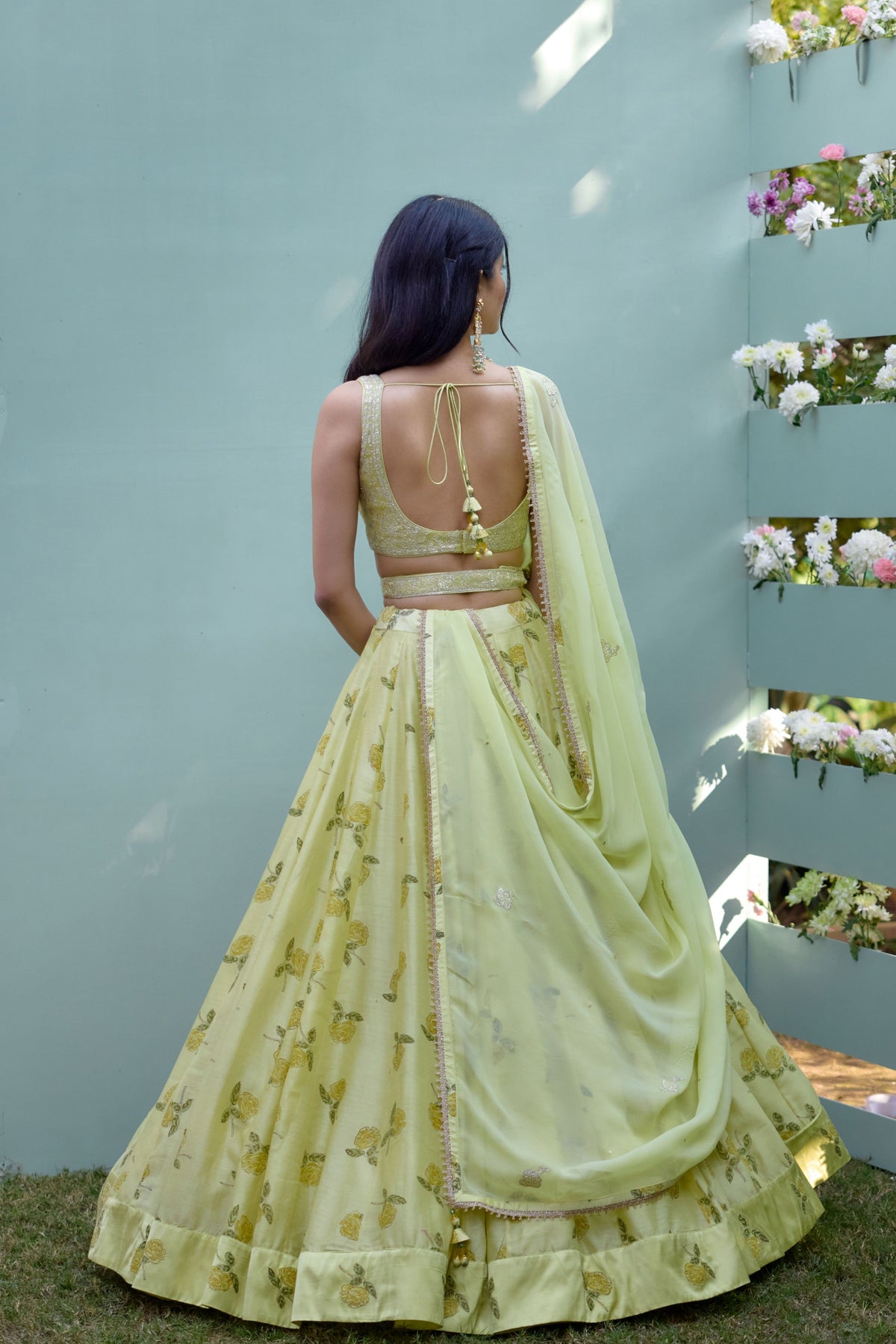 Canary Yellow Embroidered Lehenga Set