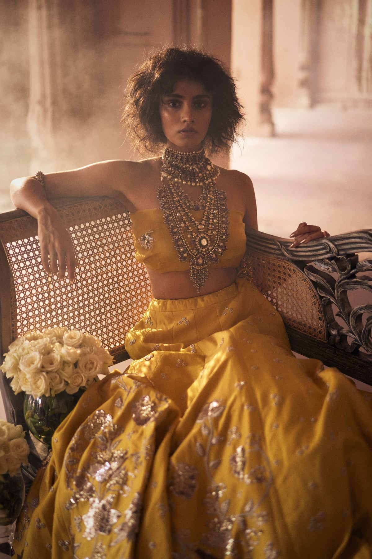 Tuscany Yellow Embroidered Lehenga Set