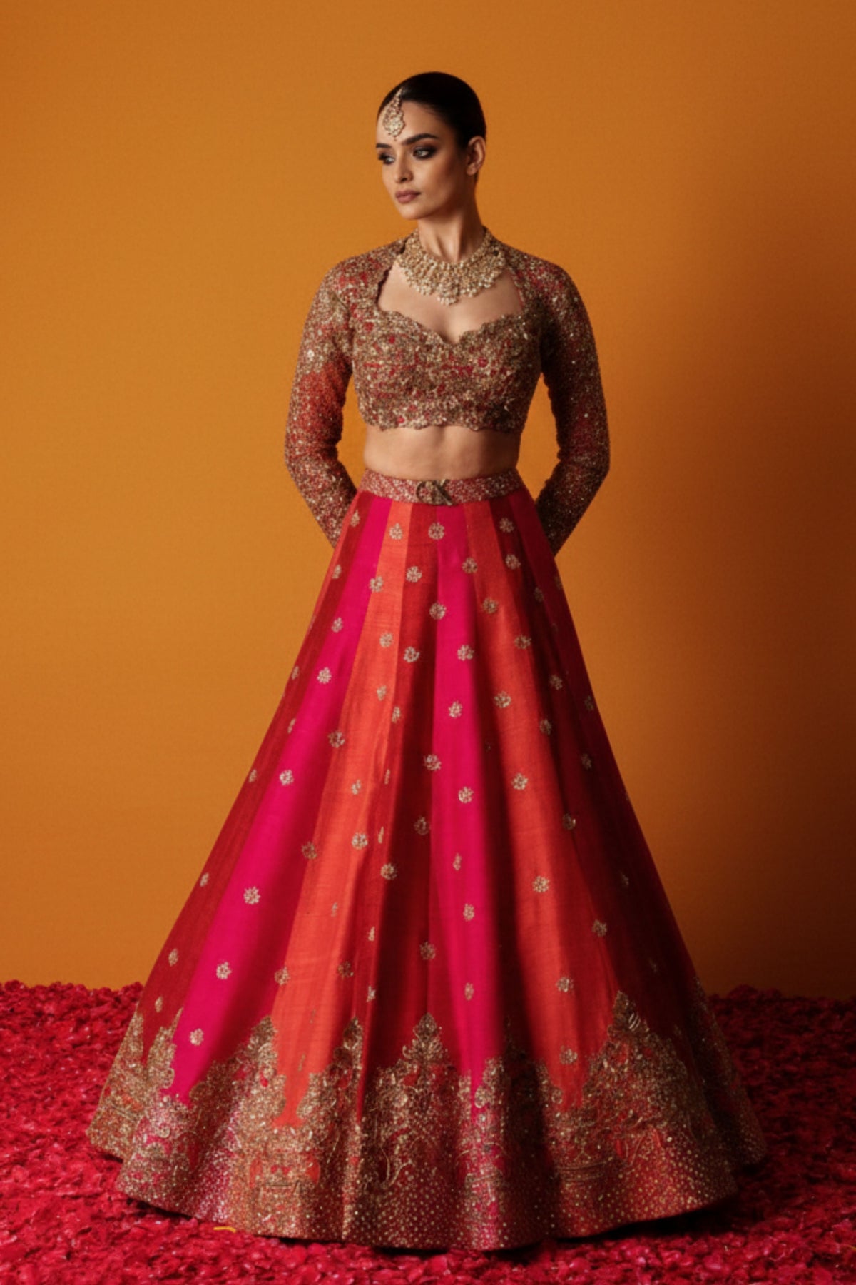 Ahalya Roja Lehenga Set