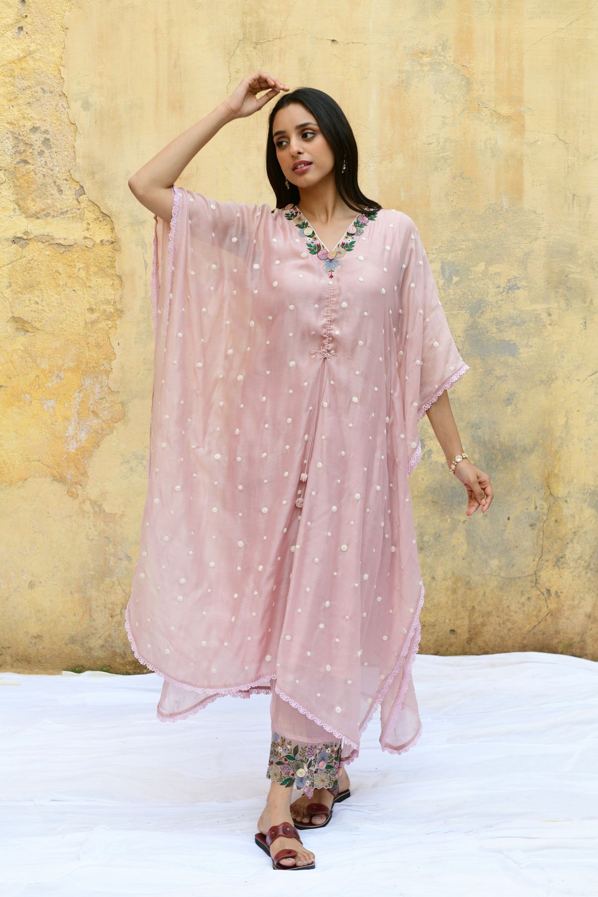 Pink Orchid Heavy Kaftan Set