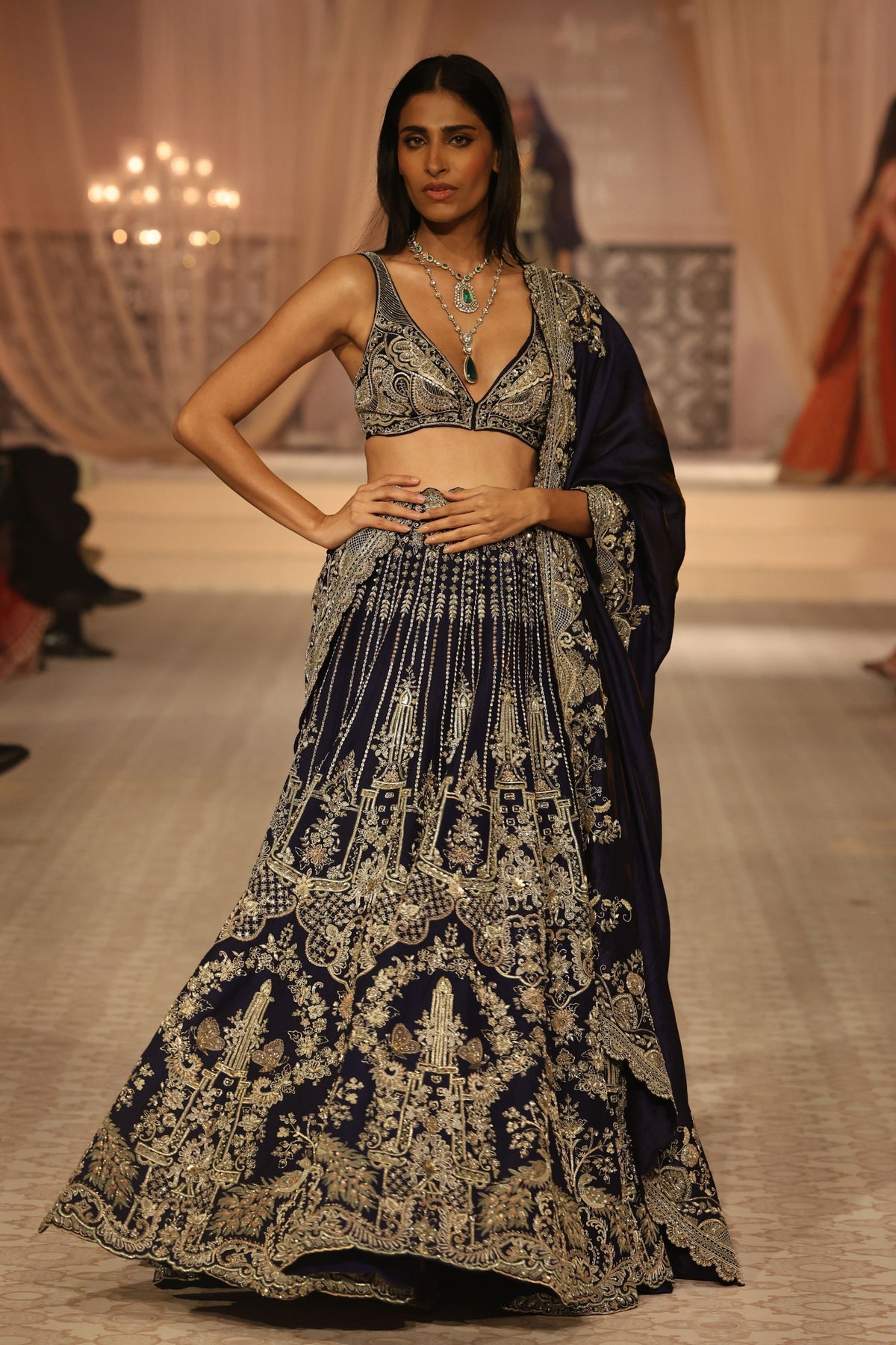 Mor Lehenga Set