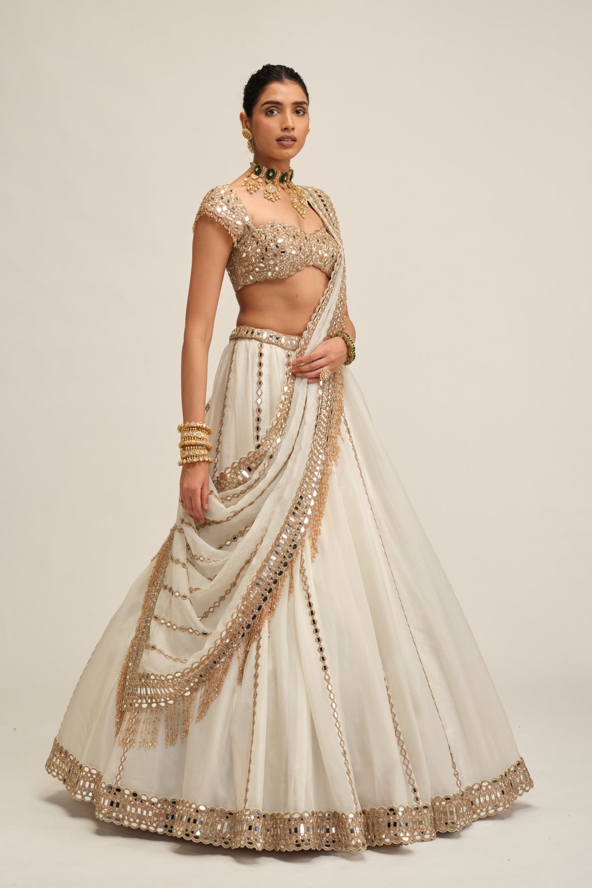 Off White Lehenga Set