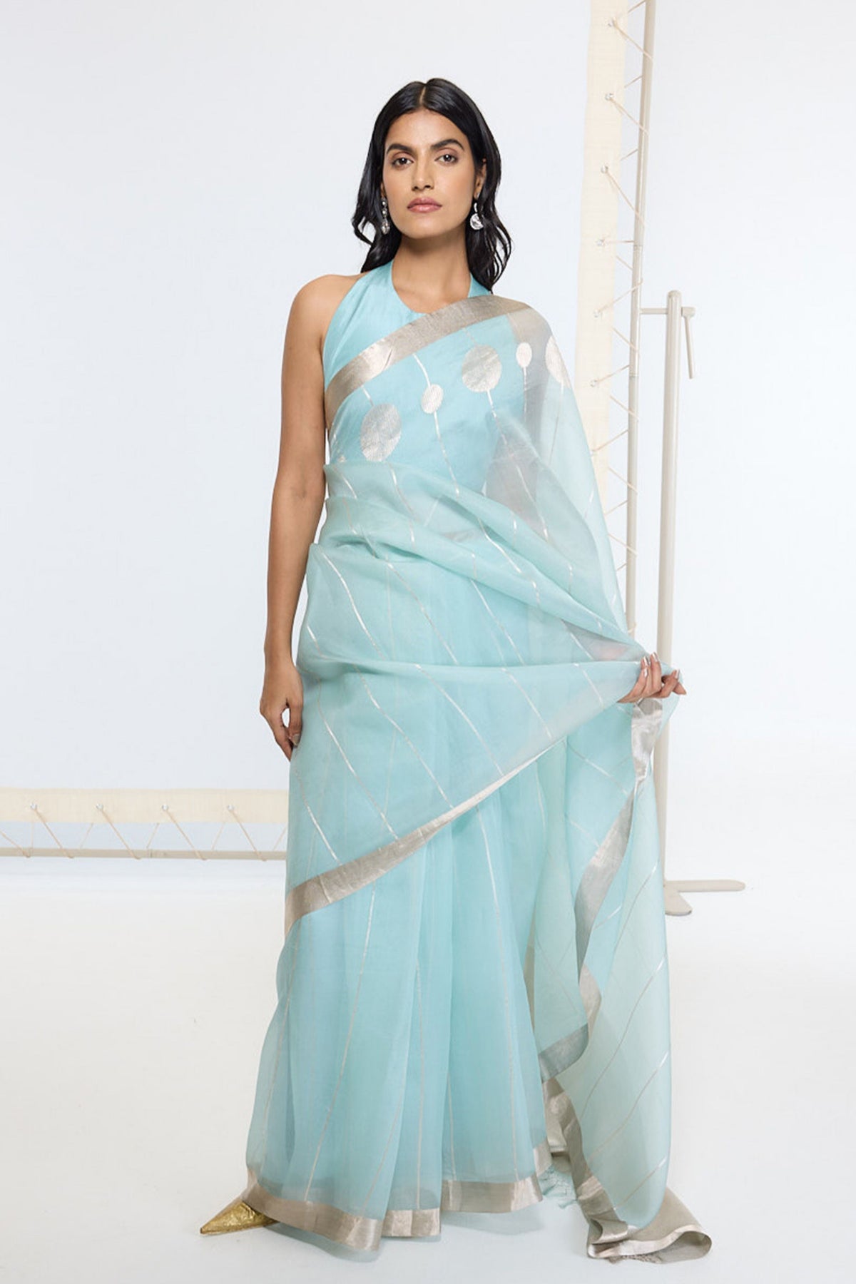 Handwoven Powder Blue Saree