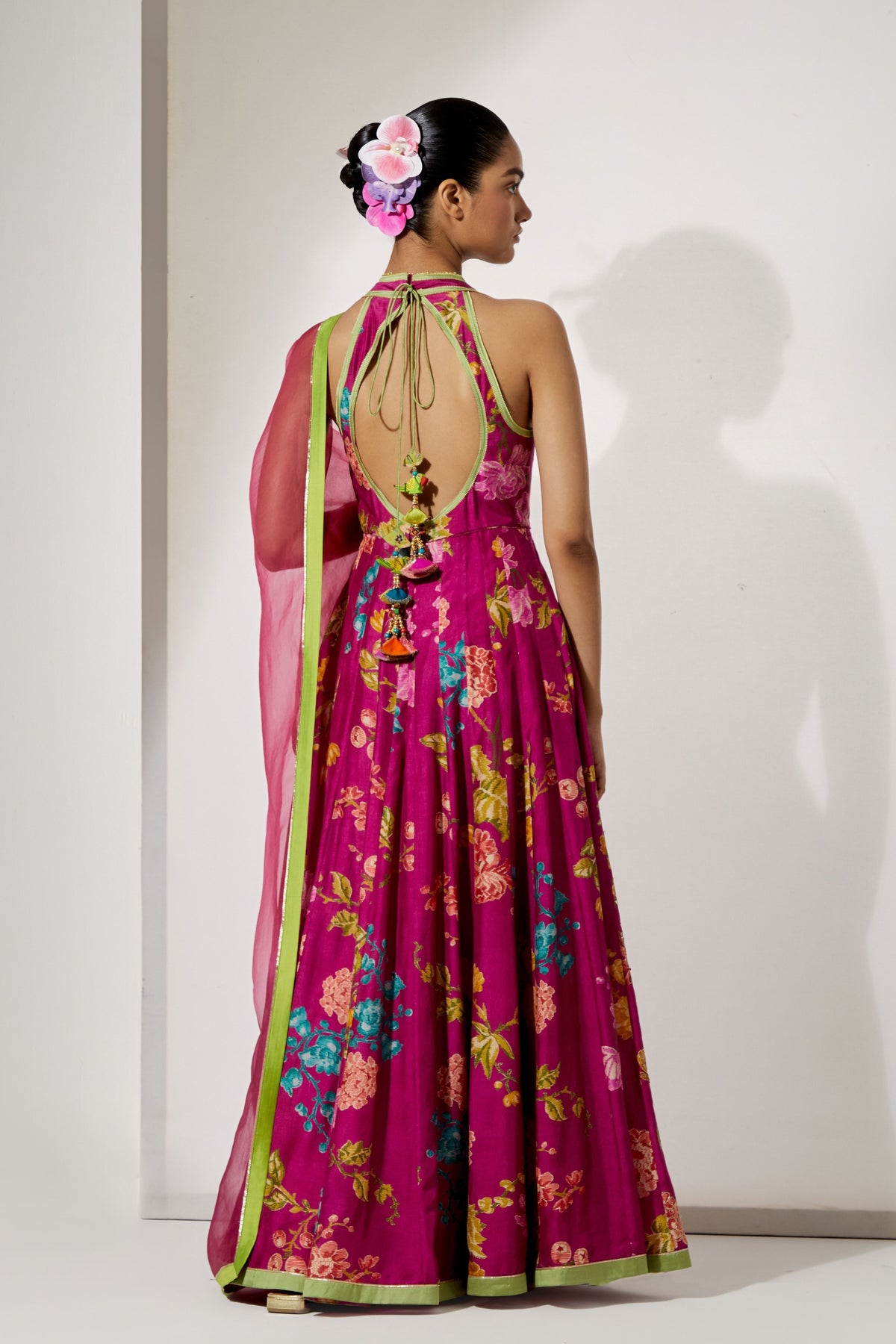 Fuchsia Bloom Anarkali Set