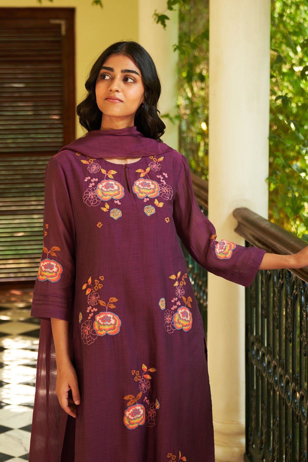 Amethyst Embroidered Kurta Set