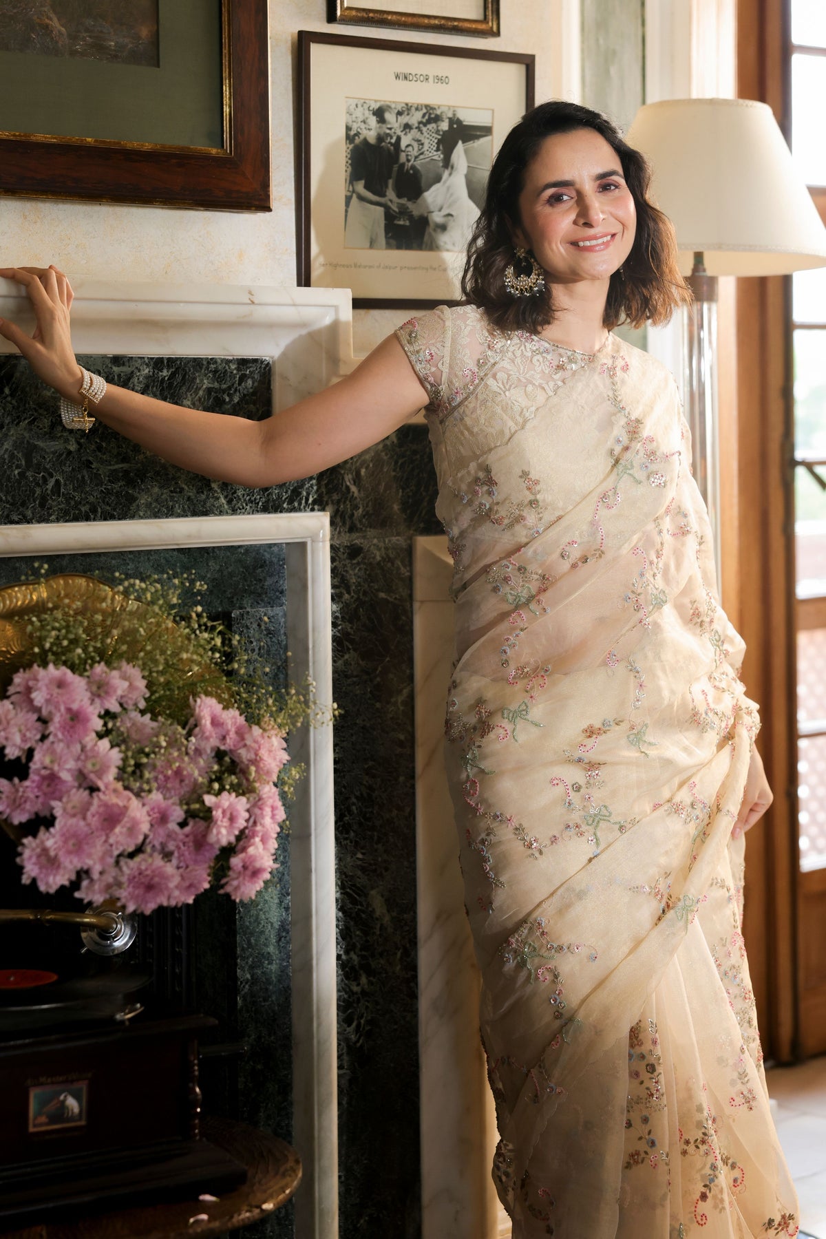 Golden Tissue Saree Set