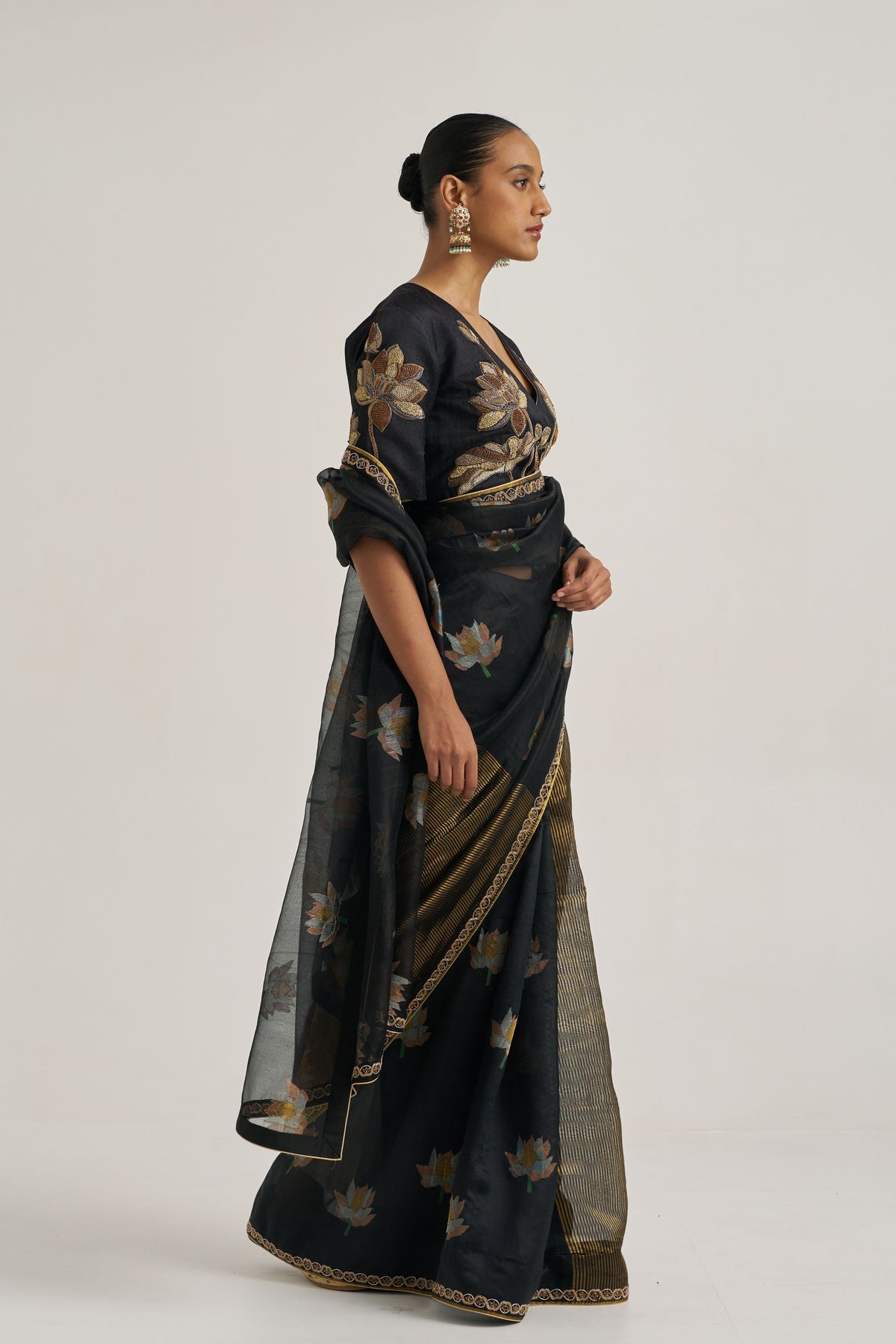 Padma Black Saree