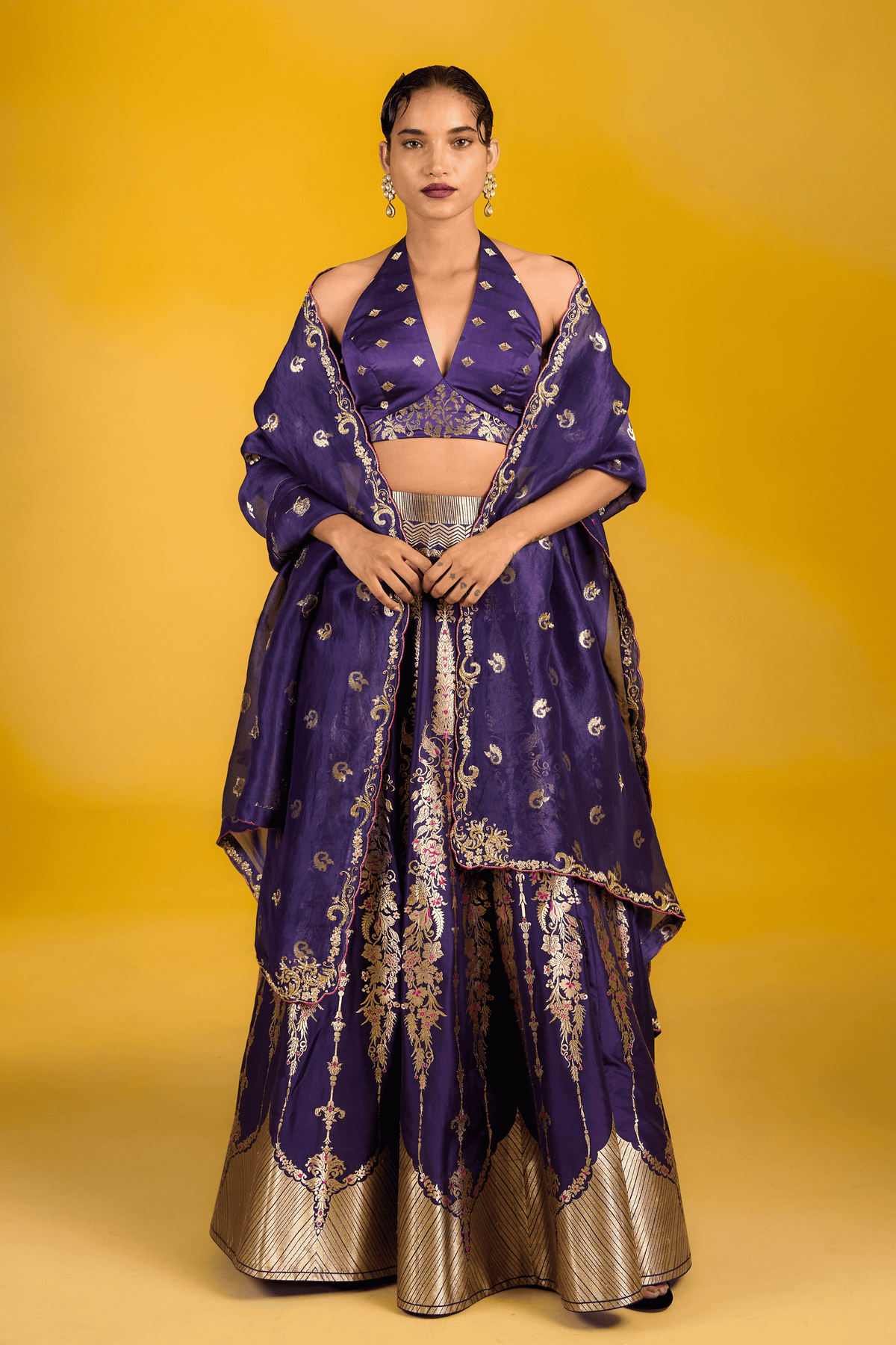 The Midnight Orchid Lehenga