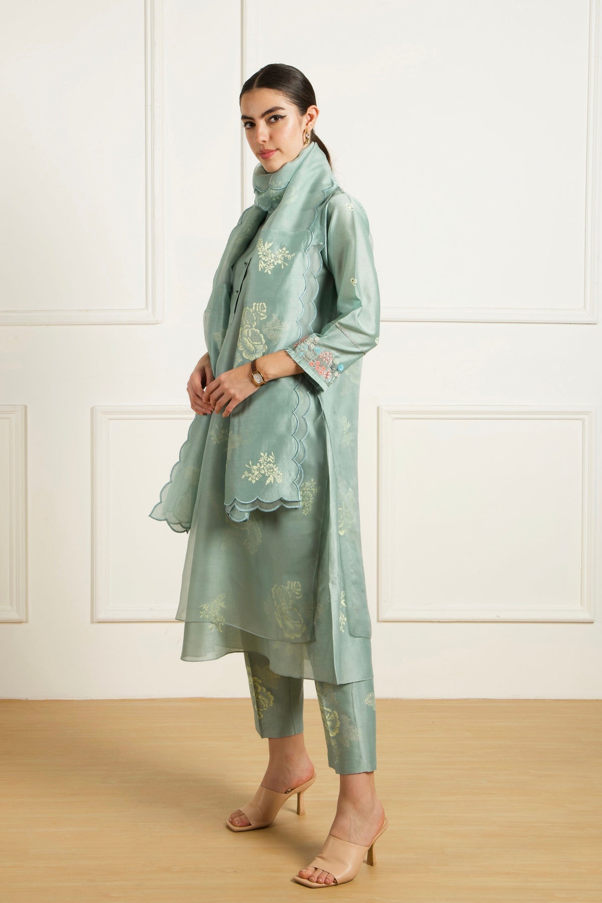 Mint Double Layer Kurta Set