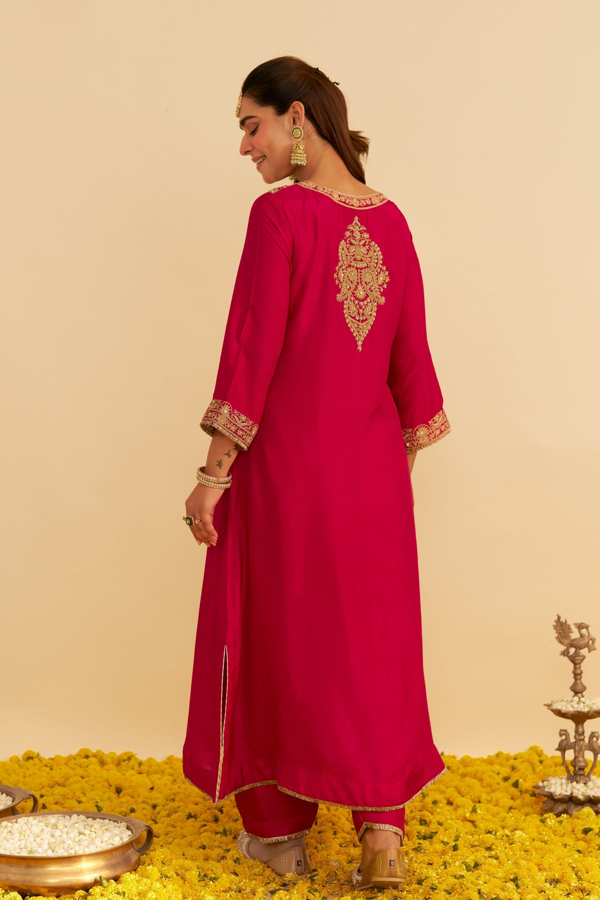 Hiba Hotpink Kaftan With Salwar