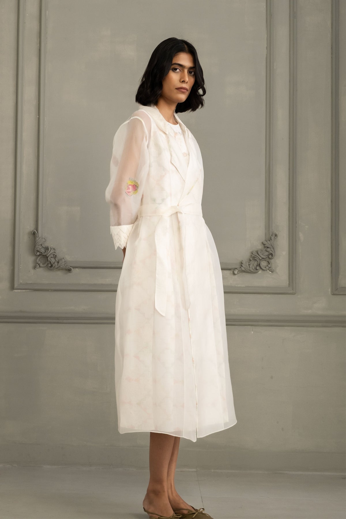 Ivory Organza Jacket Dress