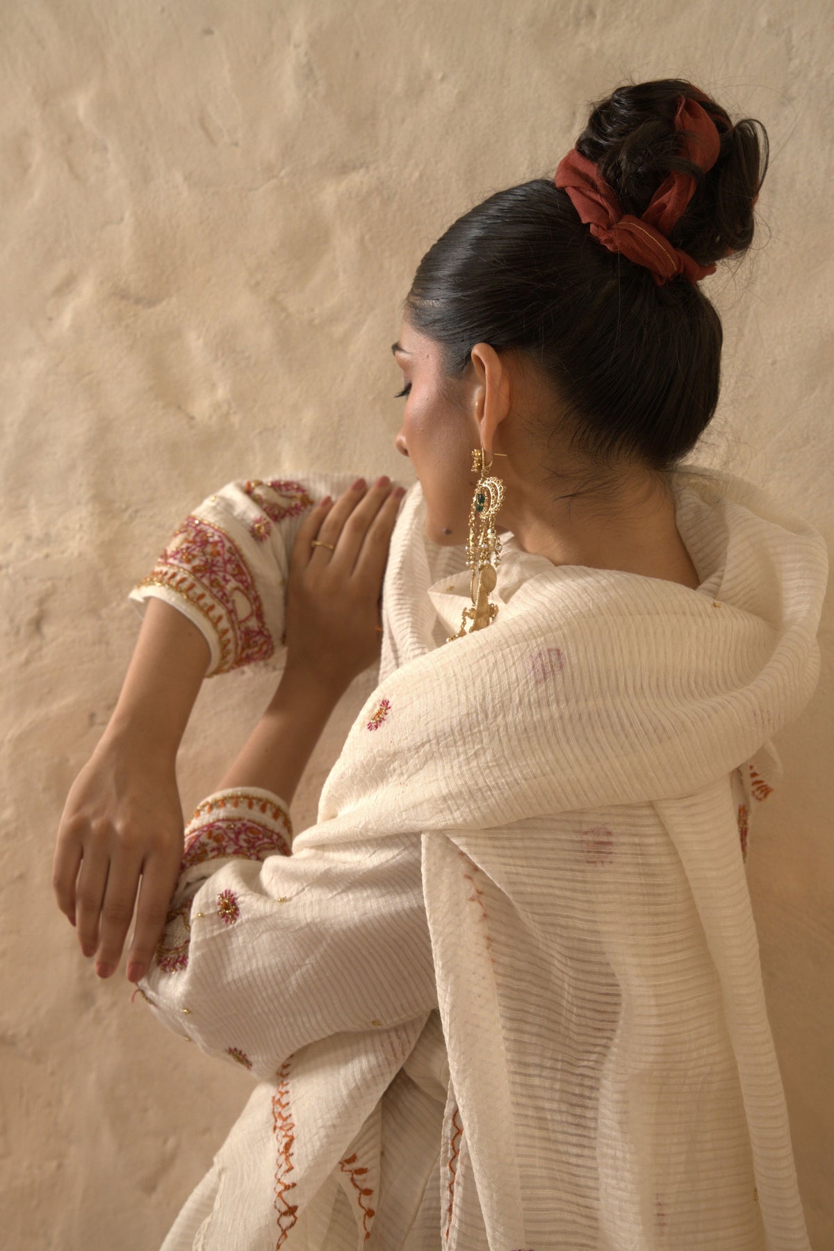 White Chikankari Sharara Set