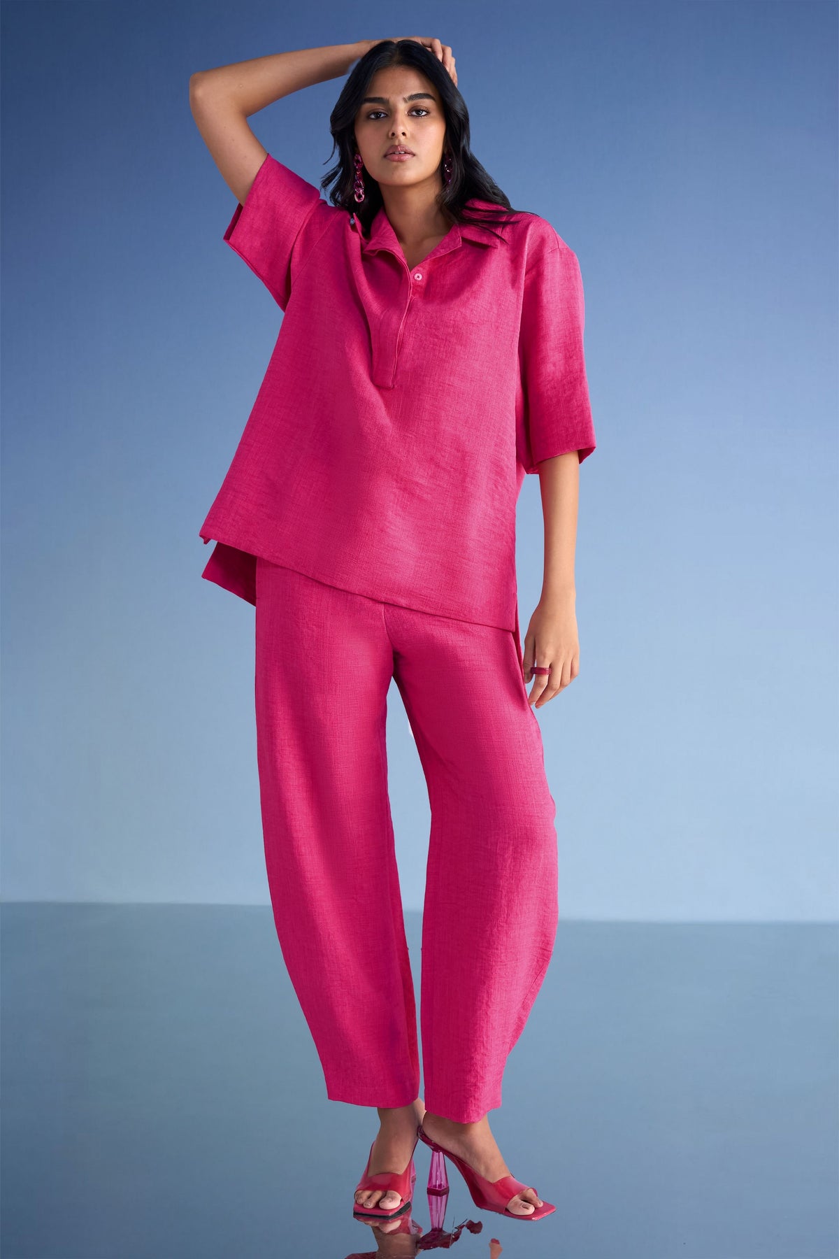 High-low Fuchsia Top