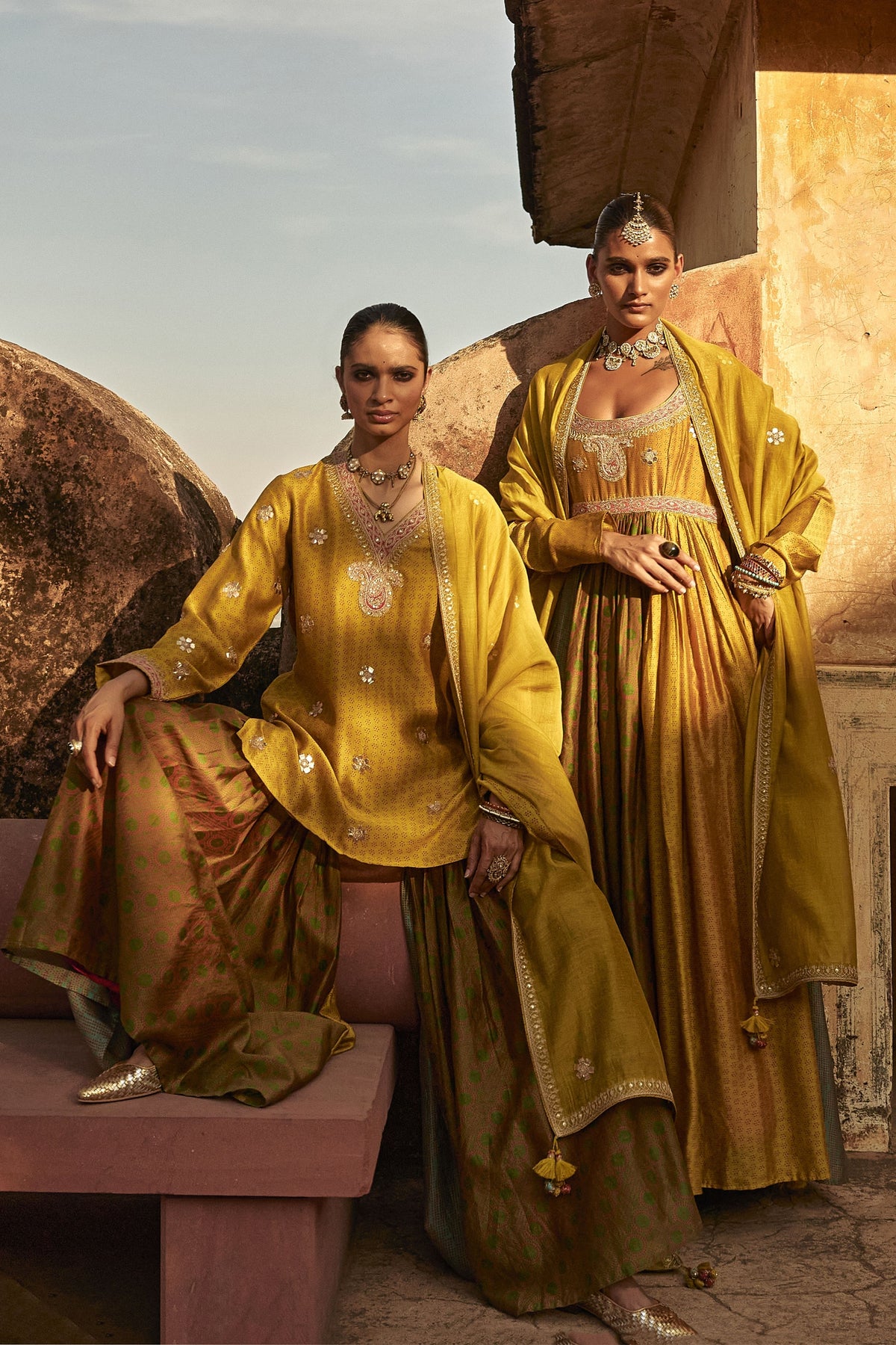 Short Kurti Multicolor Sharara Set