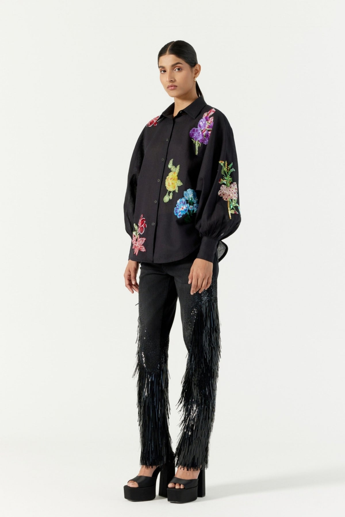 Black Botanical Shirt