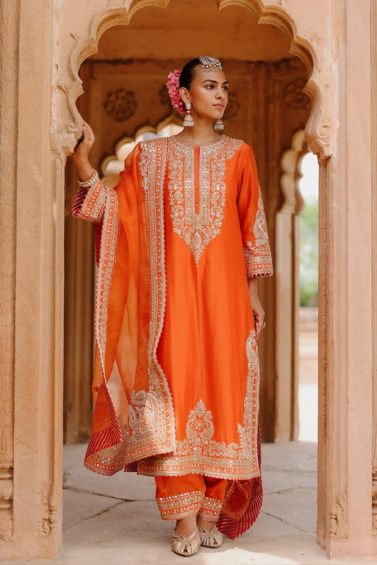 Umaira Orange Kurta Set