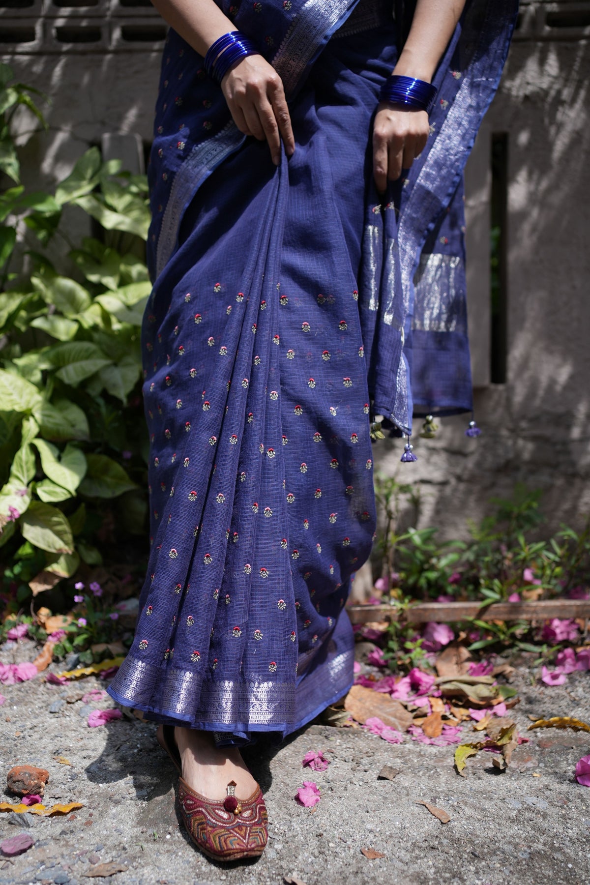 Ridhi Refined Lace Blue Saree