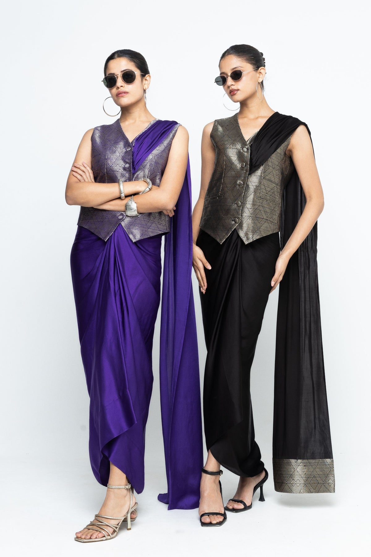 Kiara Statement Black Waistcoat Set