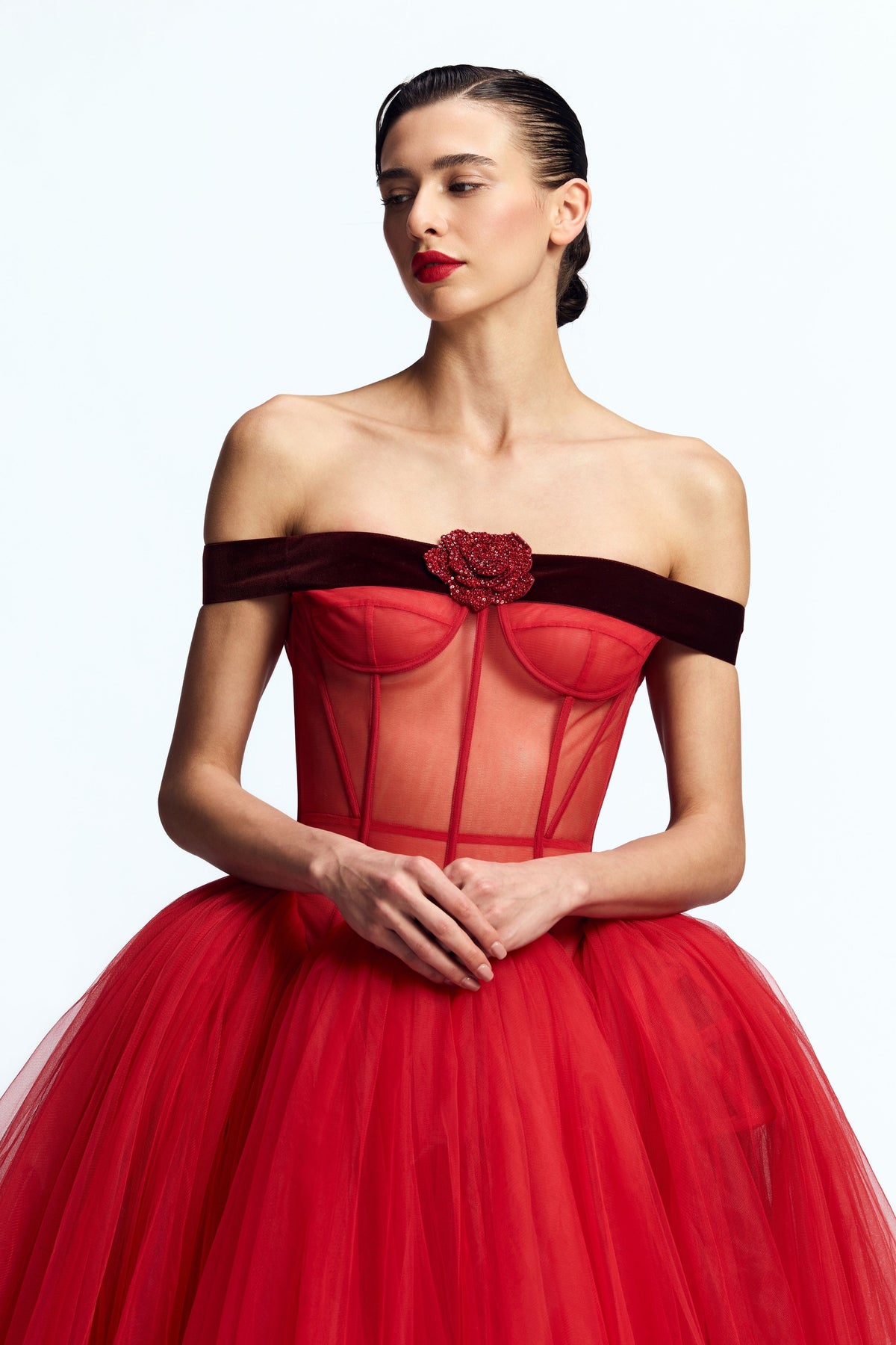 Red Corseted Gown