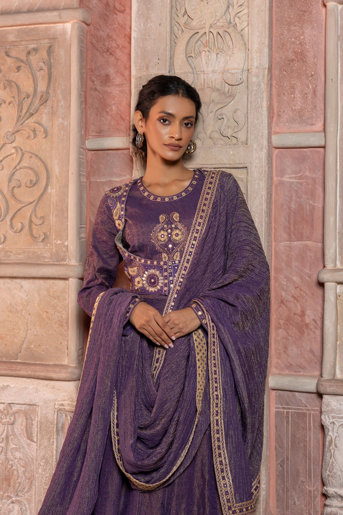 Purple Anarkali Set