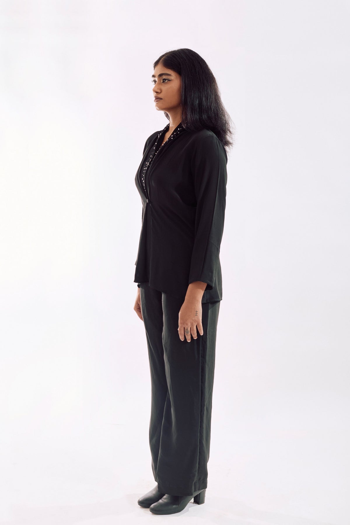 Black Button Down Co-ord Set